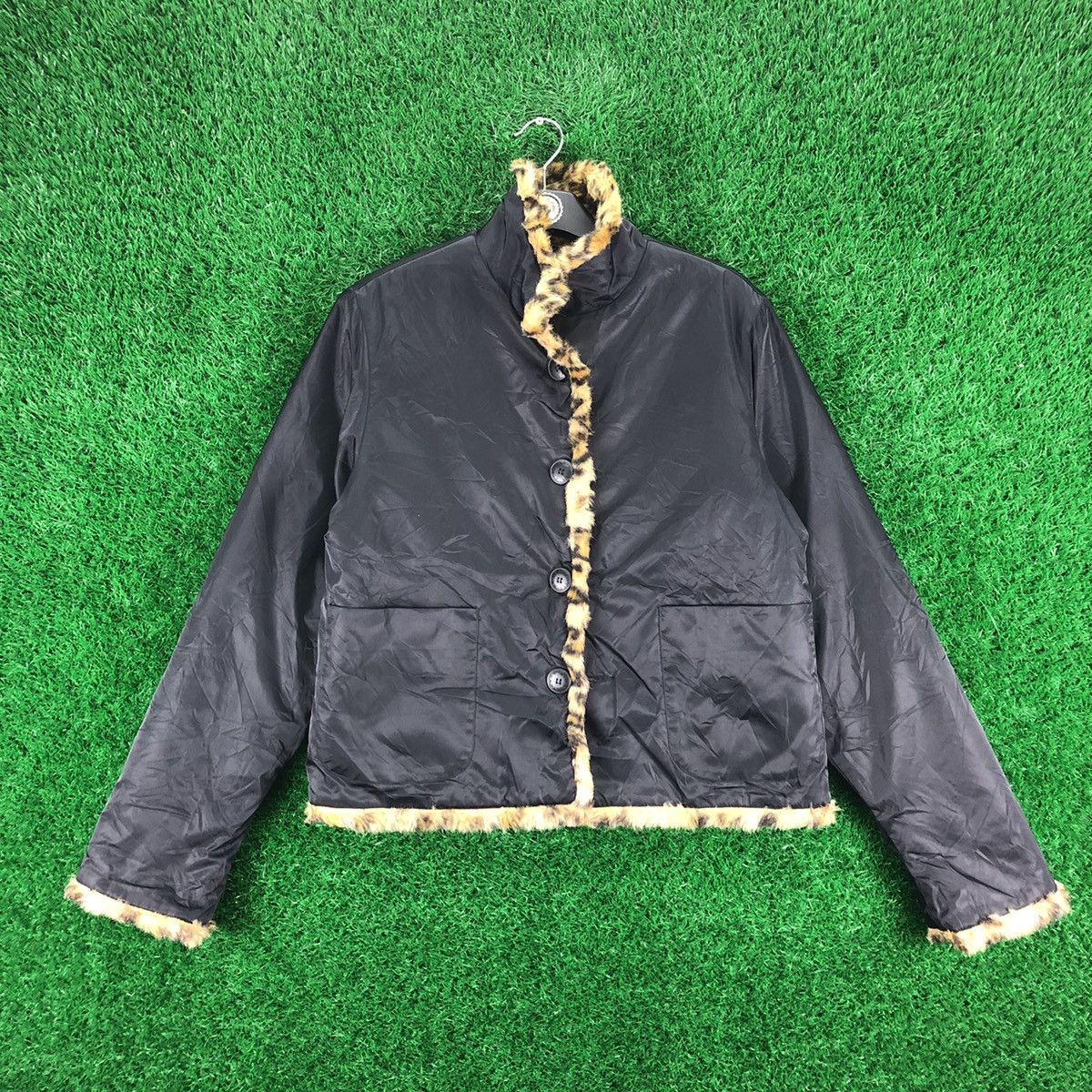 Japanese Brand Vintage 90's Leopard Faux Fur Reversible Jacket Button up Size US S / EU 44-46 / 1 - 12 Thumbnail