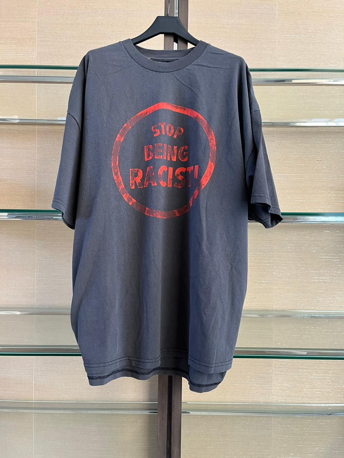 image of Gallery Dept Stop Being Racist T-Shirt In Black, Men's (Size Small)