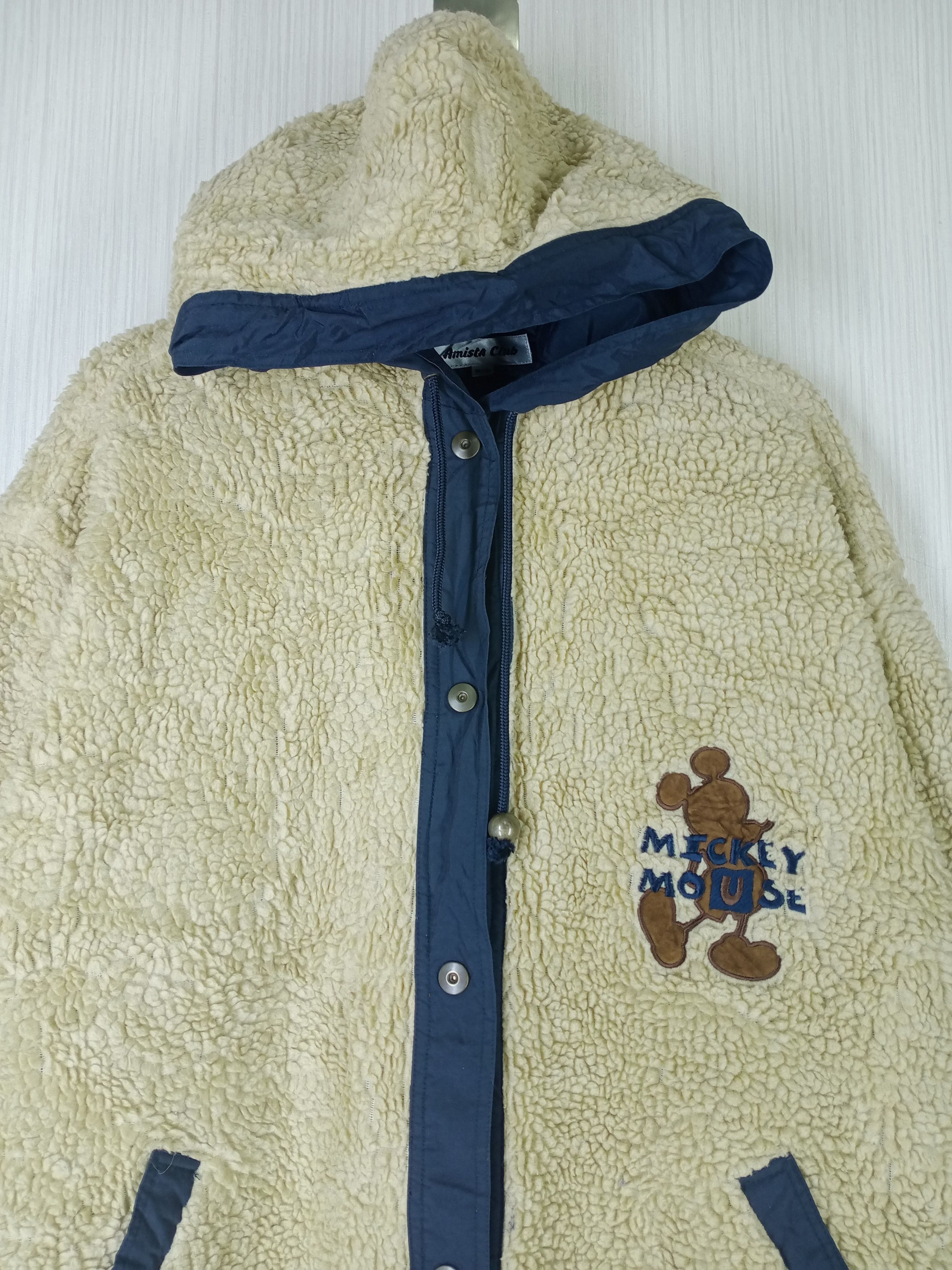 Disney × Mickey Mouse × Vintage Vintage Mickey Mouse Sherpa Fleece Hoodie Jacket Size US L / EU 52-54 / 3 - 2 Thumbnail