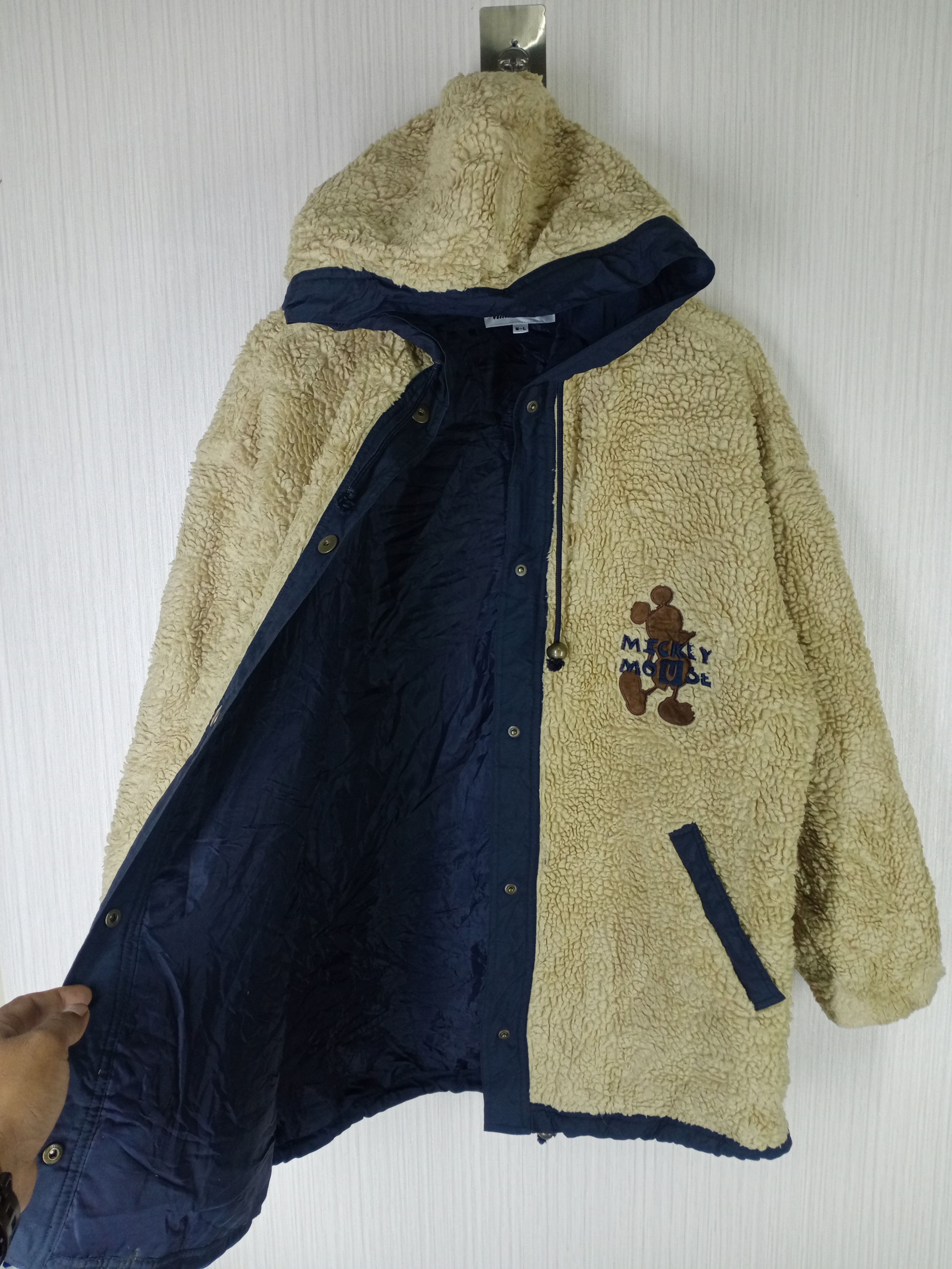 Disney × Mickey Mouse × Vintage Vintage Mickey Mouse Sherpa Fleece Hoodie Jacket Size US L / EU 52-54 / 3 - 3 Thumbnail