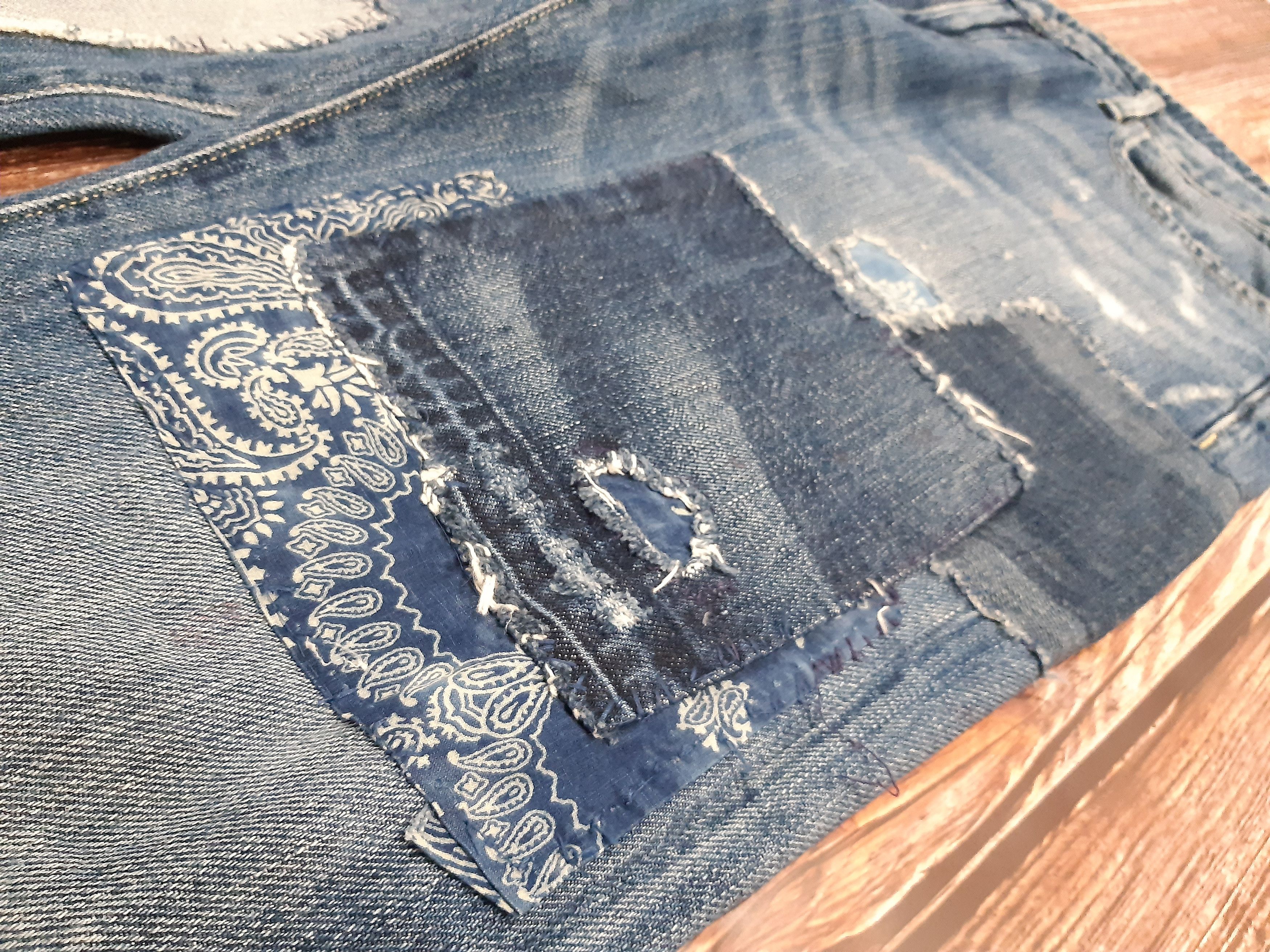 Polo Ralph Lauren × Vintage Ralph Lauren Jeans Vintage Patchworks Size 32" / US 10 / IT 46 - 1 Thumbnail