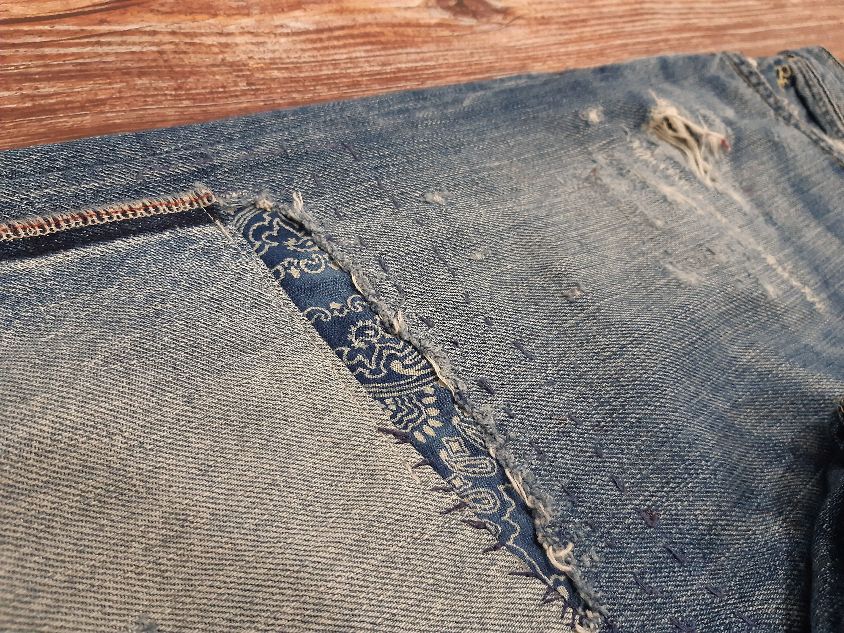 Polo Ralph Lauren × Vintage Ralph Lauren Jeans Vintage Patchworks Size 32" / US 10 / IT 46 - 5 Thumbnail