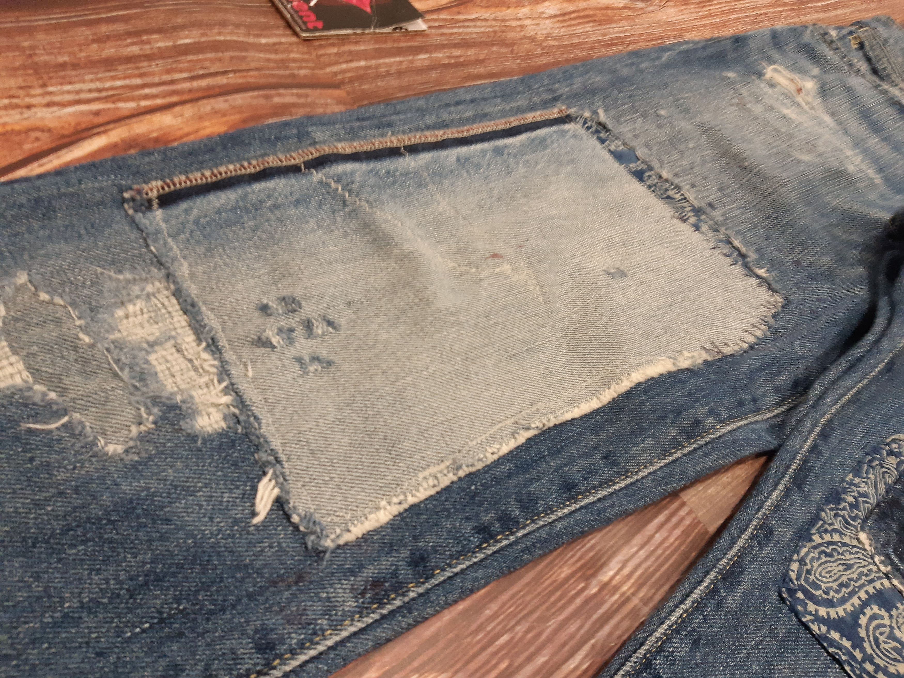 Polo Ralph Lauren × Vintage Ralph Lauren Jeans Vintage Patchworks Size 32" / US 10 / IT 46 - 3 Thumbnail