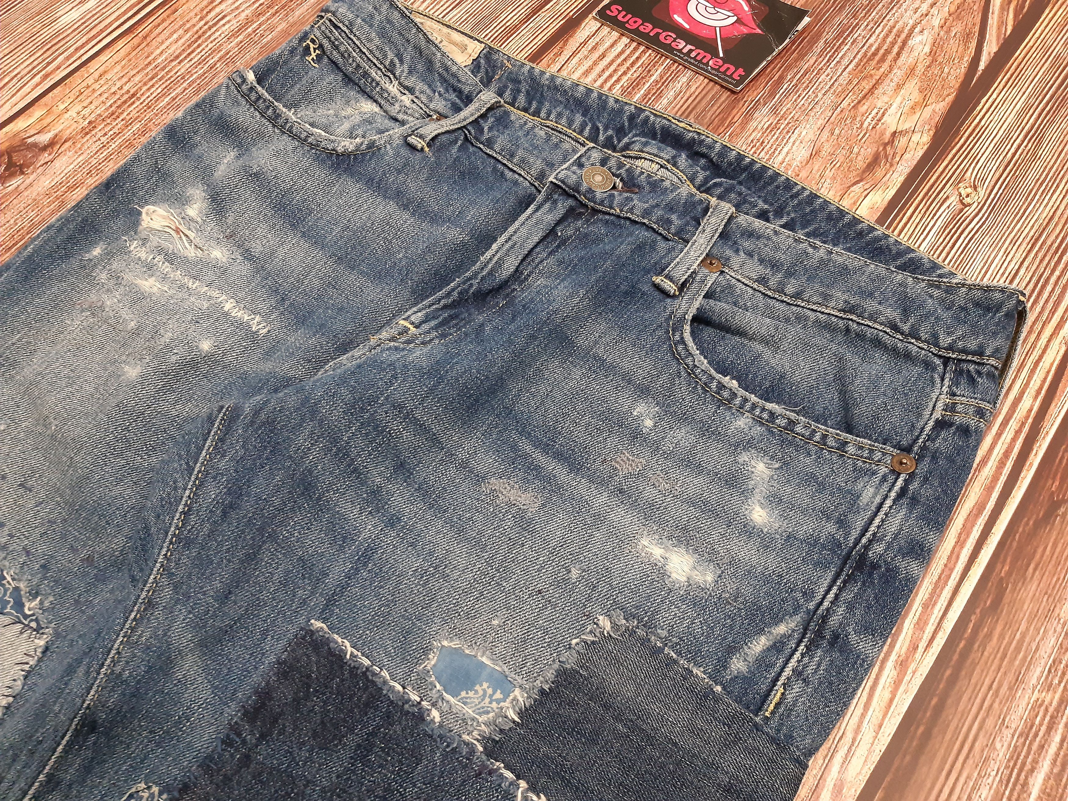 Polo Ralph Lauren × Vintage Ralph Lauren Jeans Vintage Patchworks Size 32" / US 10 / IT 46 - 4 Thumbnail