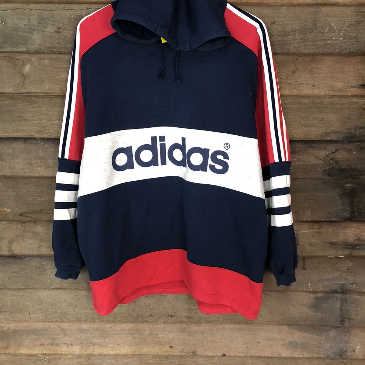 Adidas Adidas vintage 3 stripe Red Blue Hoodie sweatshirt #3197 Size US XL / EU 56 / 4 - 3 Thumbnail