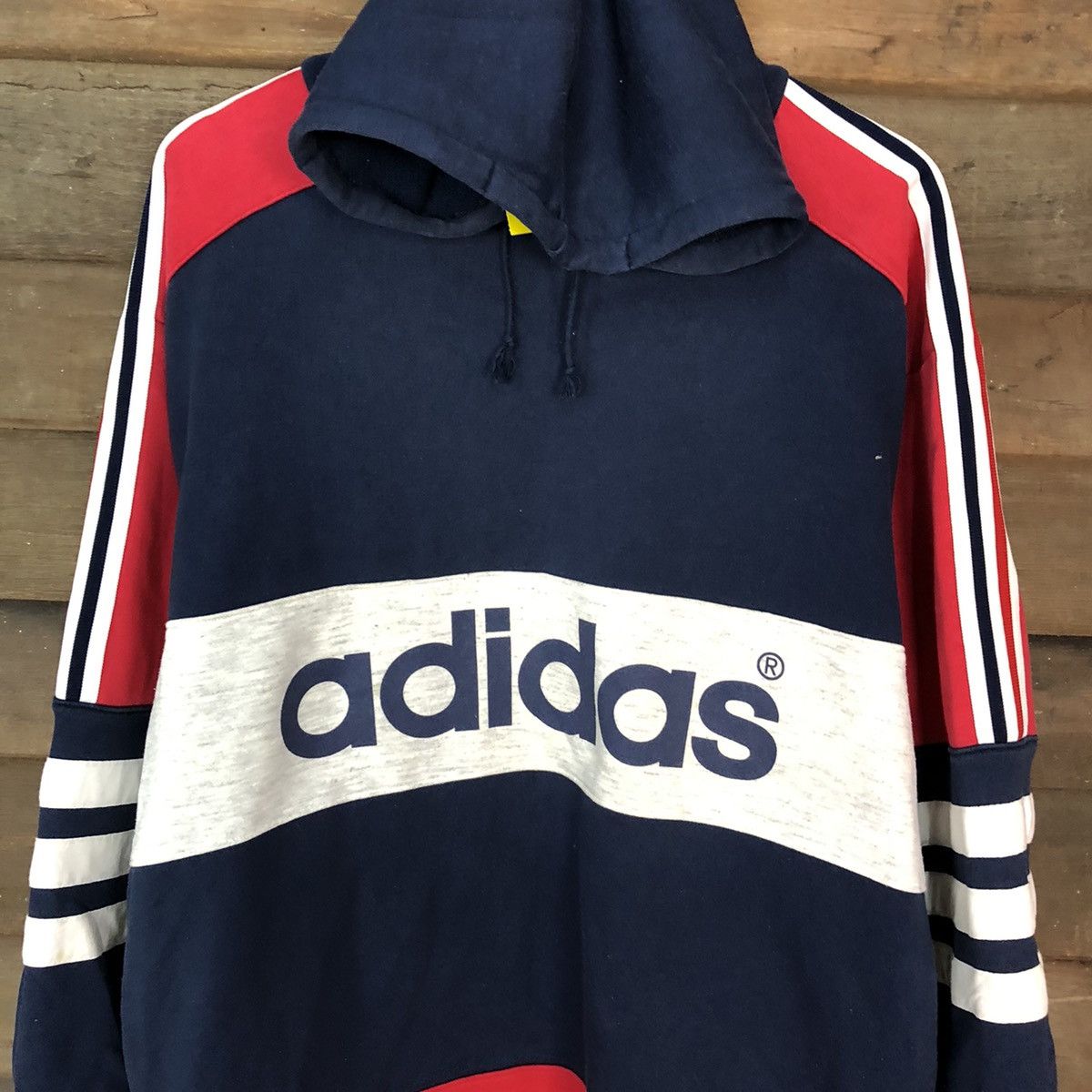 Adidas Adidas vintage 3 stripe Red Blue Hoodie sweatshirt #3197 Size US XL / EU 56 / 4 - 6 Thumbnail