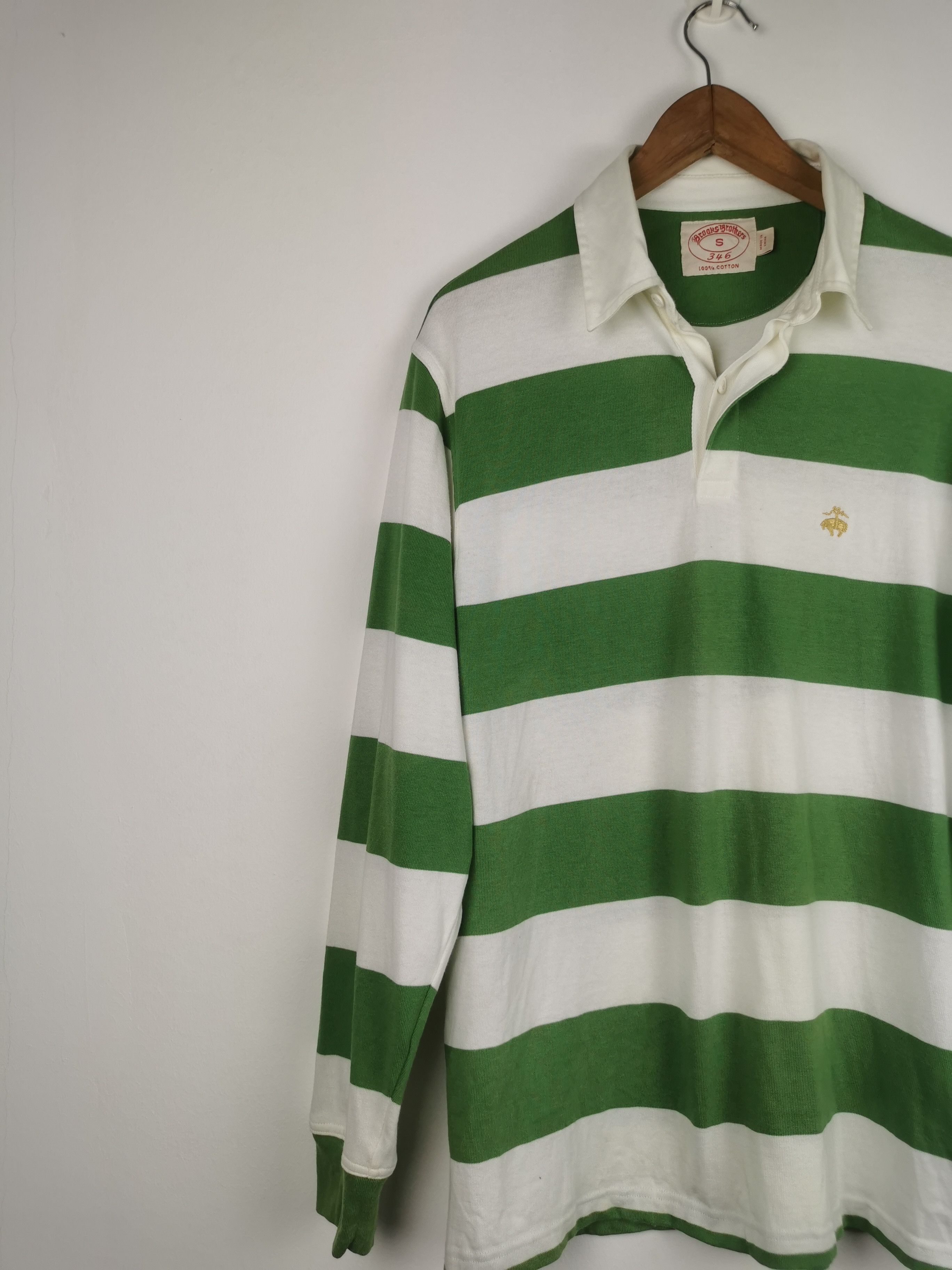 Brooks Brothers × Vintage Brooks Brothers Striped Long Sleeve Rugby Polo Shirt Size US S / EU 44-46 / 1 - 2 Thumbnail