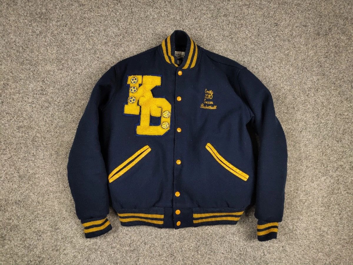 Vintage Vintage 80's Varsity Club Letterman Jacket Blue Made in USA Size US S / EU 44-46 / 1 - 10 Thumbnail