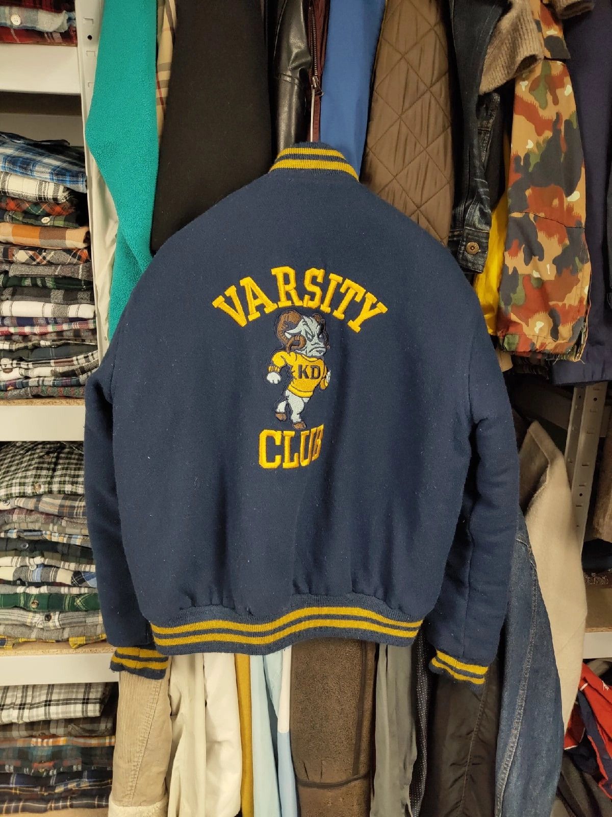 Vintage Vintage 80's Varsity Club Letterman Jacket Blue Made in USA Size US S / EU 44-46 / 1 - 22 Thumbnail