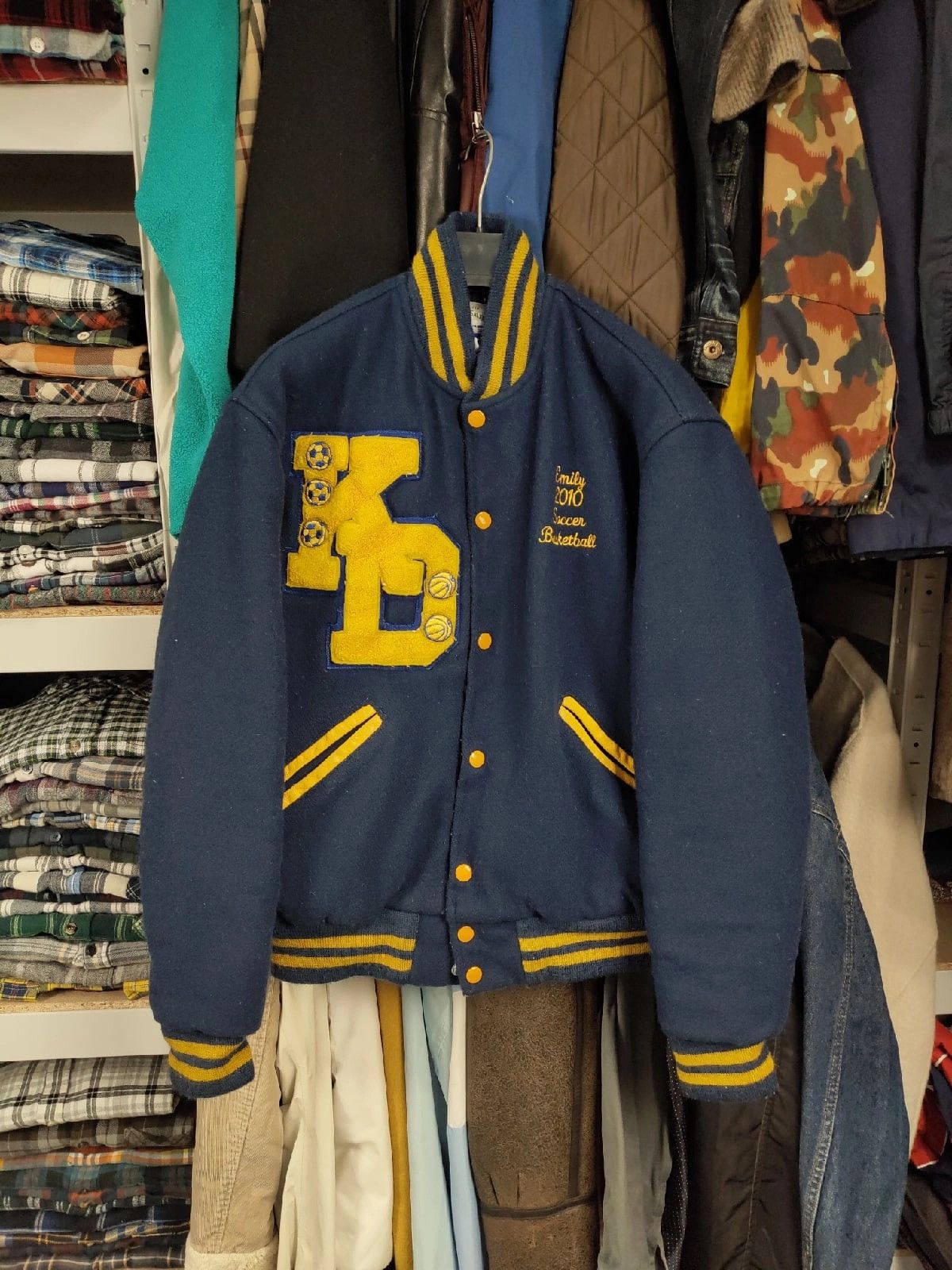 Vintage Vintage 80's Varsity Club Letterman Jacket Blue Made in USA Size US S / EU 44-46 / 1 - 21 Thumbnail