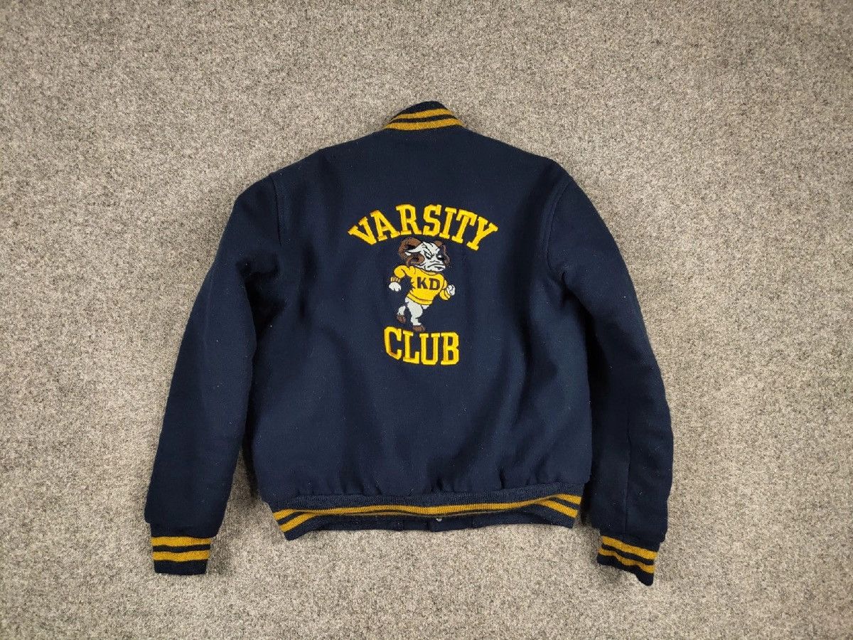 Vintage Vintage 80's Varsity Club Letterman Jacket Blue Made in USA Size US S / EU 44-46 / 1 - 14 Thumbnail