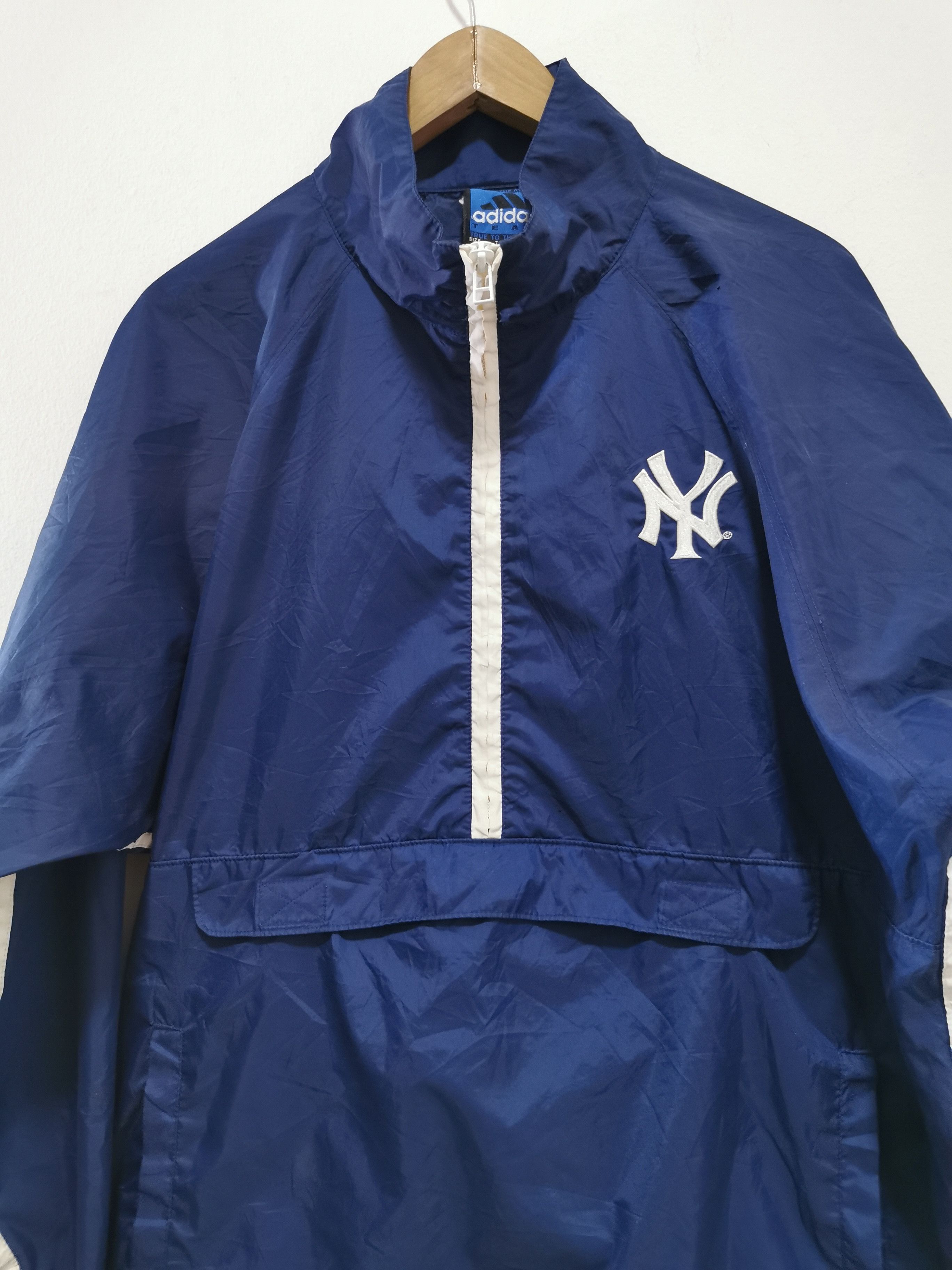 Adidas × New York Yankees × Vintage Vintage Adidas NY Yankees Anorak Windbreaker Size US L / EU 52-54 / 3 - 3 Thumbnail