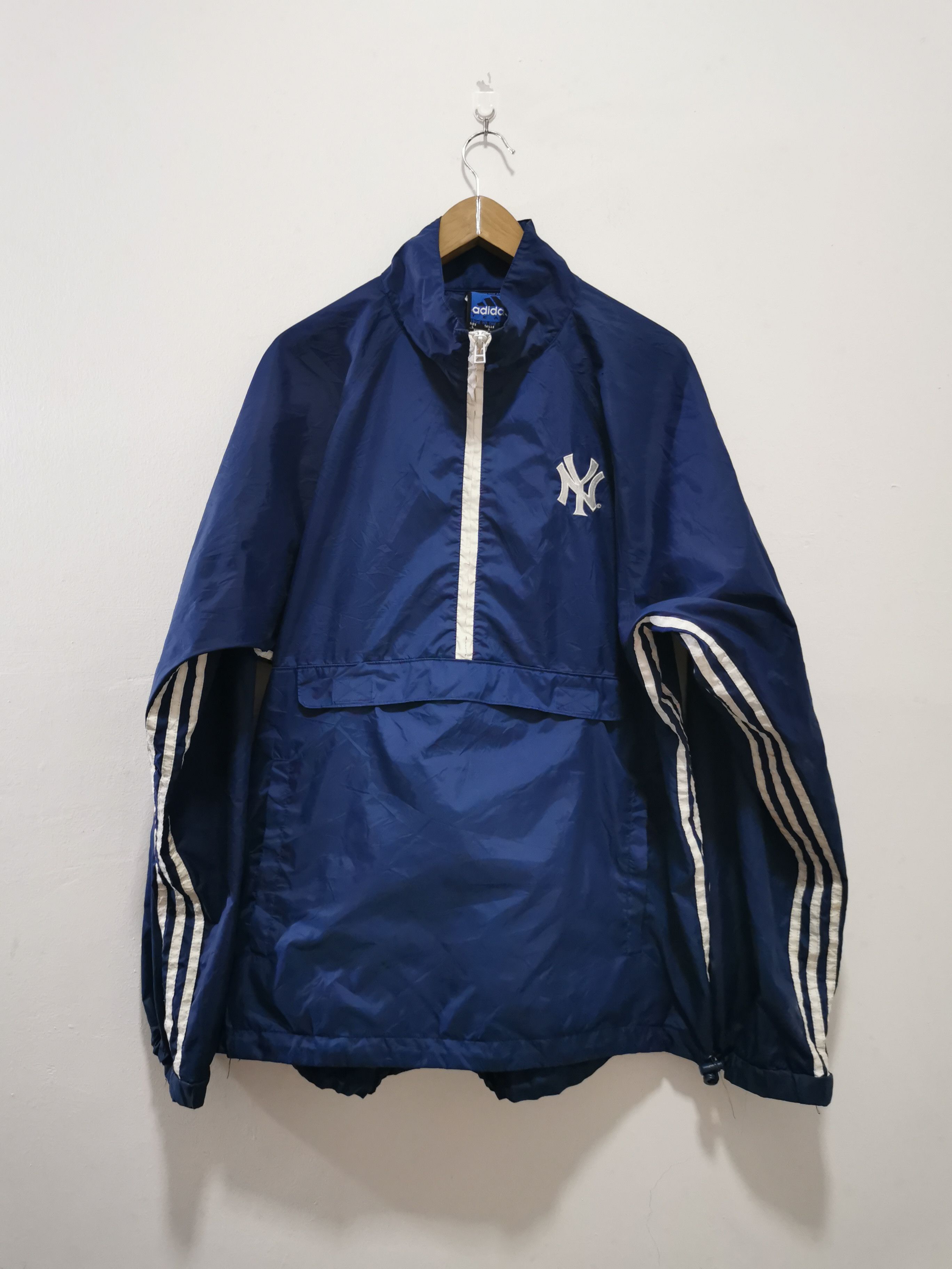 Adidas × New York Yankees × Vintage Vintage Adidas NY Yankees Anorak Windbreaker Size US L / EU 52-54 / 3 - 2 Thumbnail