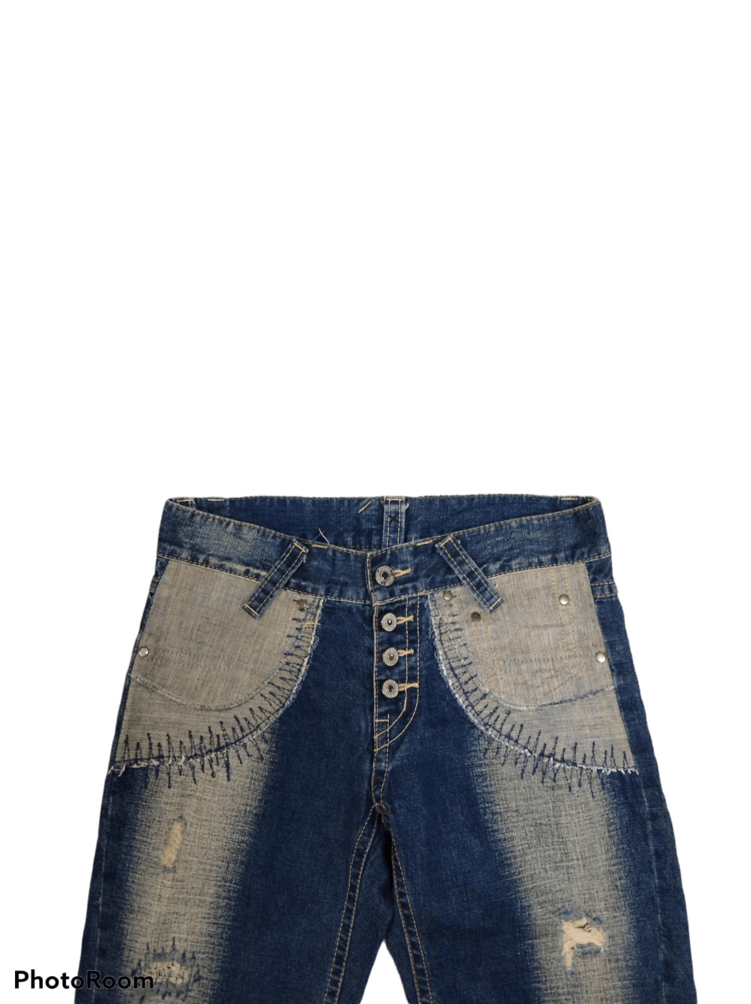 Japanese Brand FLARE VERY RARE🔥DISTRESSED REVERSIBLE LOVCAT DENIM PANTS Size US 30 / EU 46 - 5 Thumbnail