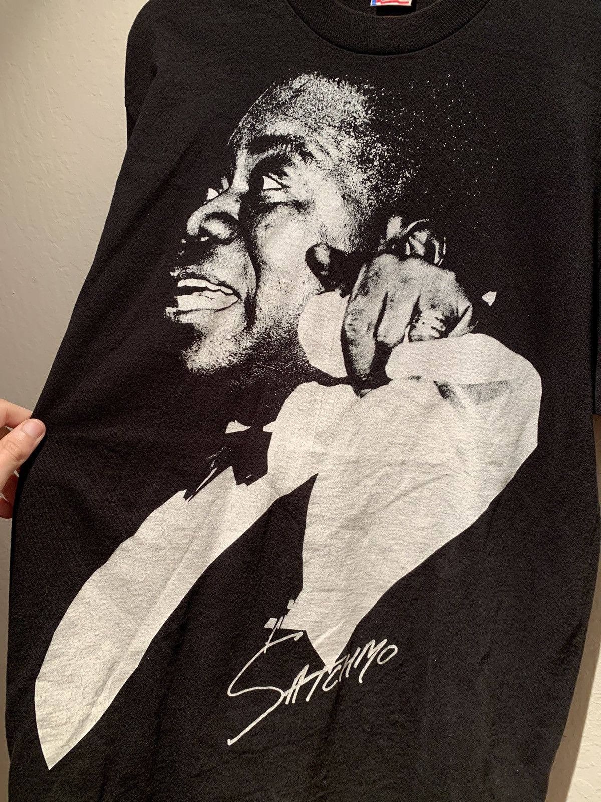 Vintage *RARE* VTG Louis Armstrong Satchmo Single Stitch Jazz Shirt Size US XL / EU 56 / 4 - 2 Thumbnail