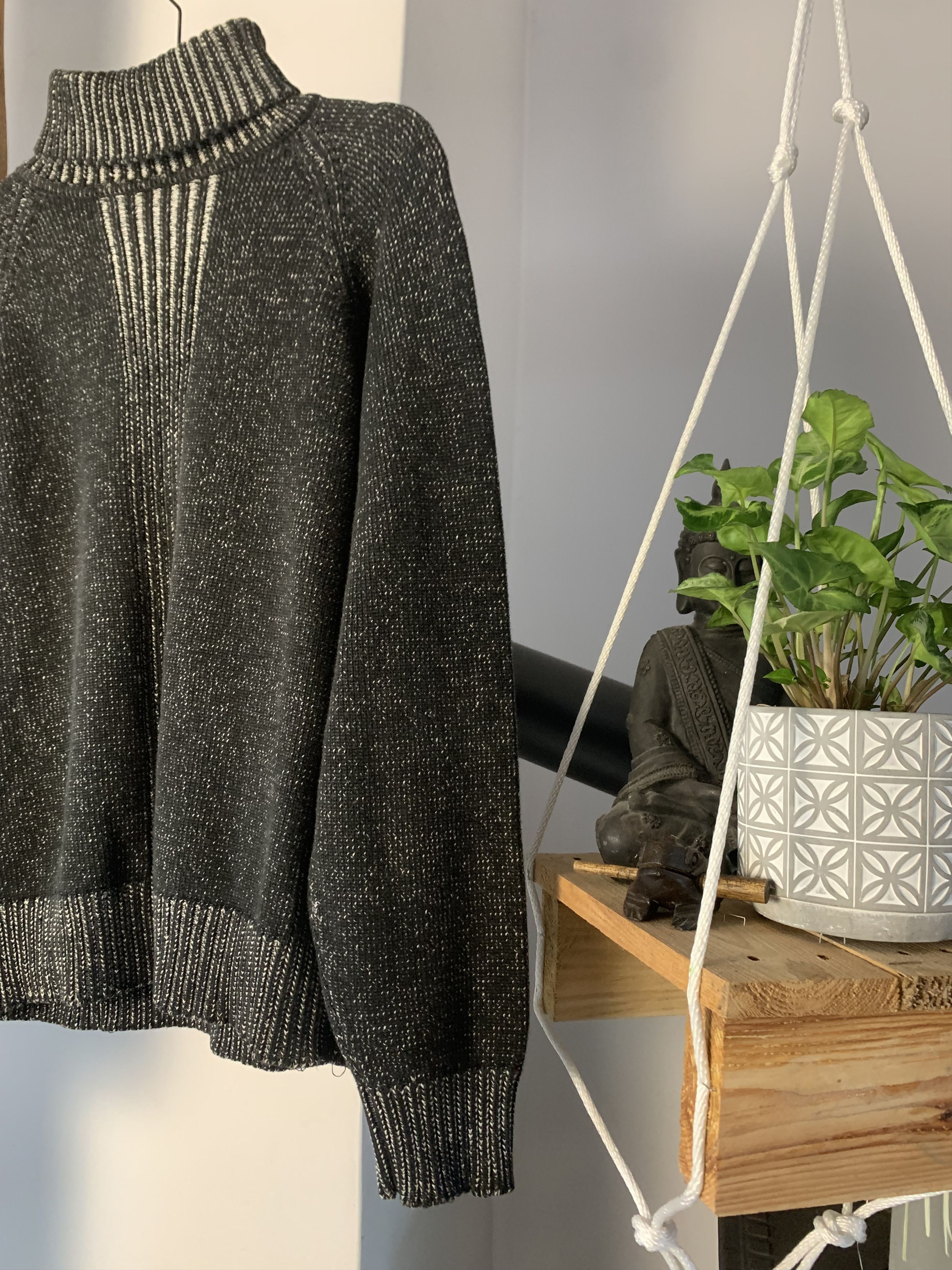 Japanese Brand Vintage Ramie Ash Gray Turtleneck Knit Size US L / EU 52-54 / 3 - 4 Thumbnail
