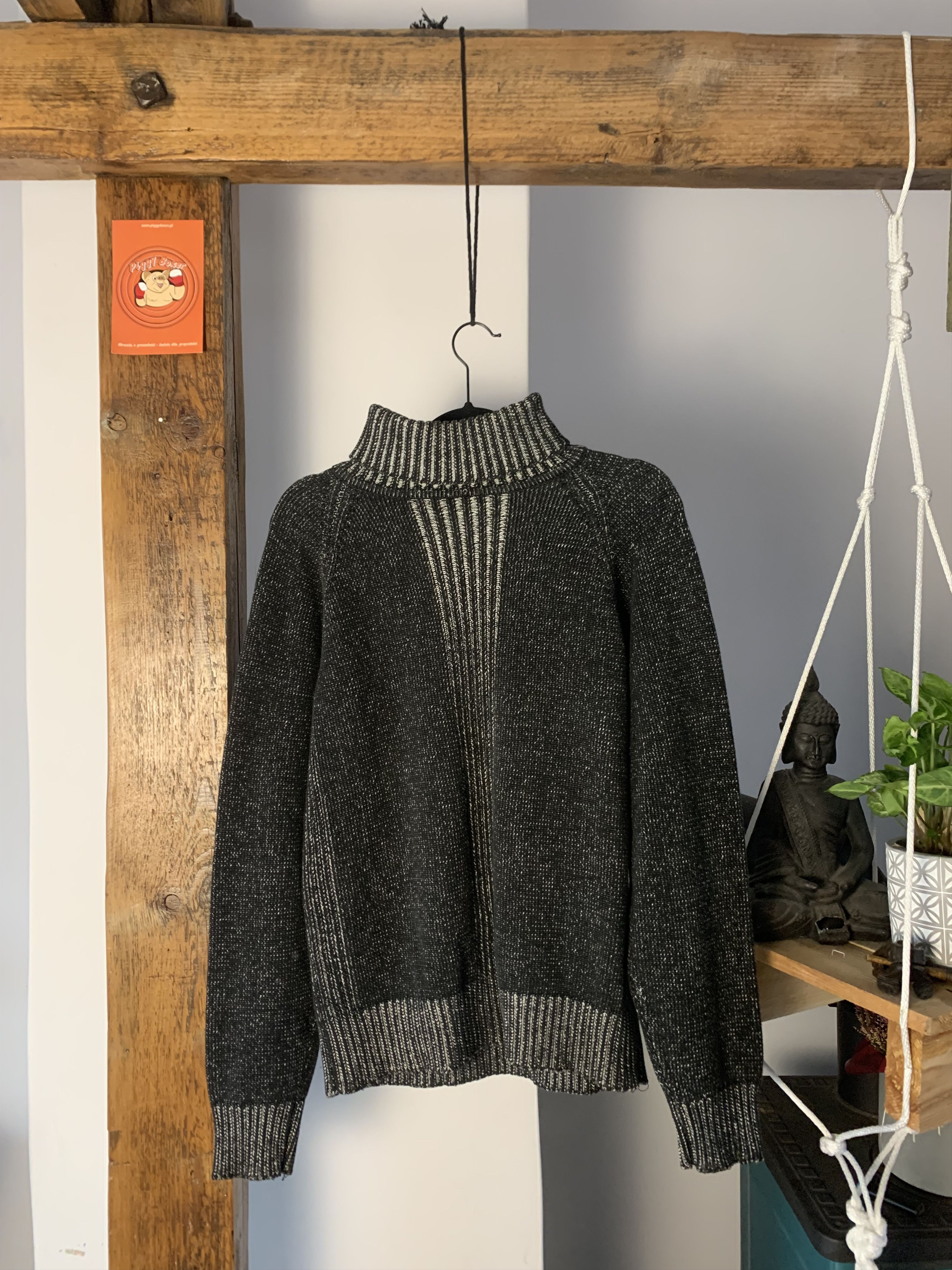 Japanese Brand Vintage Ramie Ash Gray Turtleneck Knit Size US L / EU 52-54 / 3 - 1 Thumbnail