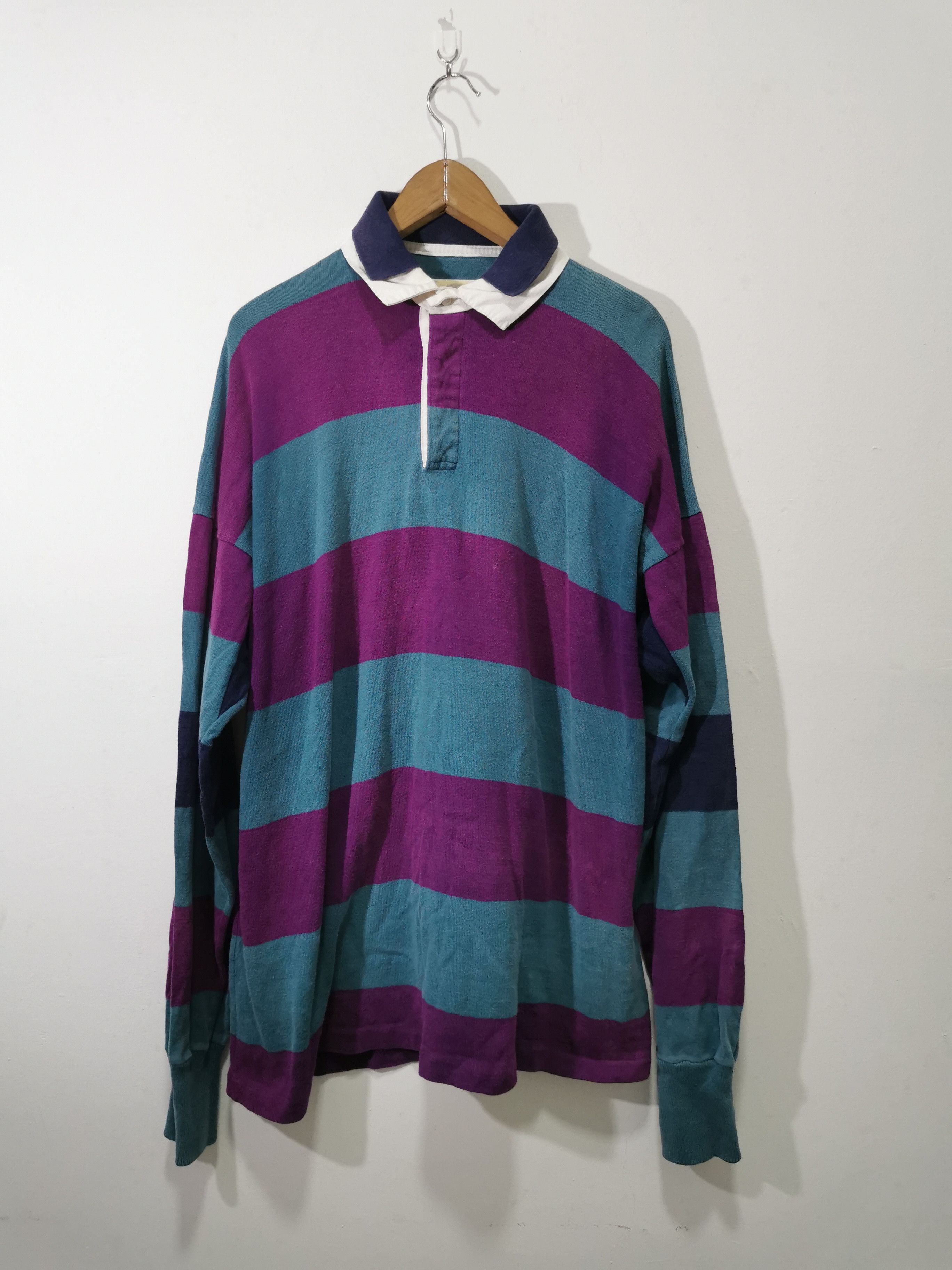 Vintage Dehen Double Collar Rugby Stripe Shirt