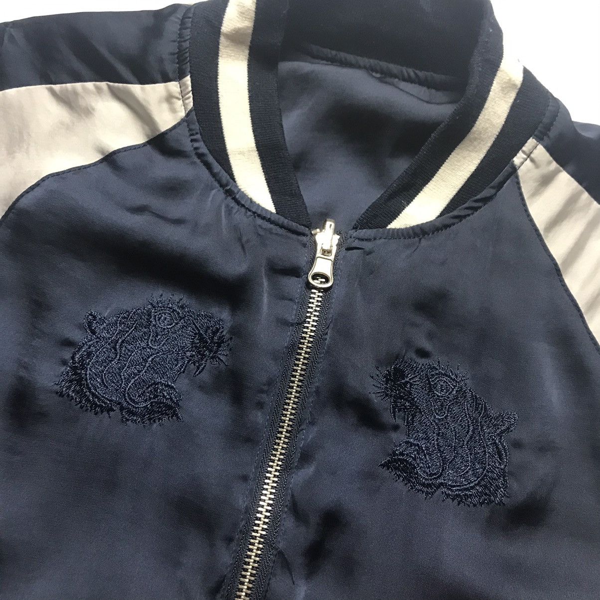 Japanese Brand Retro Girl Sukajan Embroidered Tiger Reversible Jacket Size M / US 6-8 / IT 42-44 - 4 Thumbnail