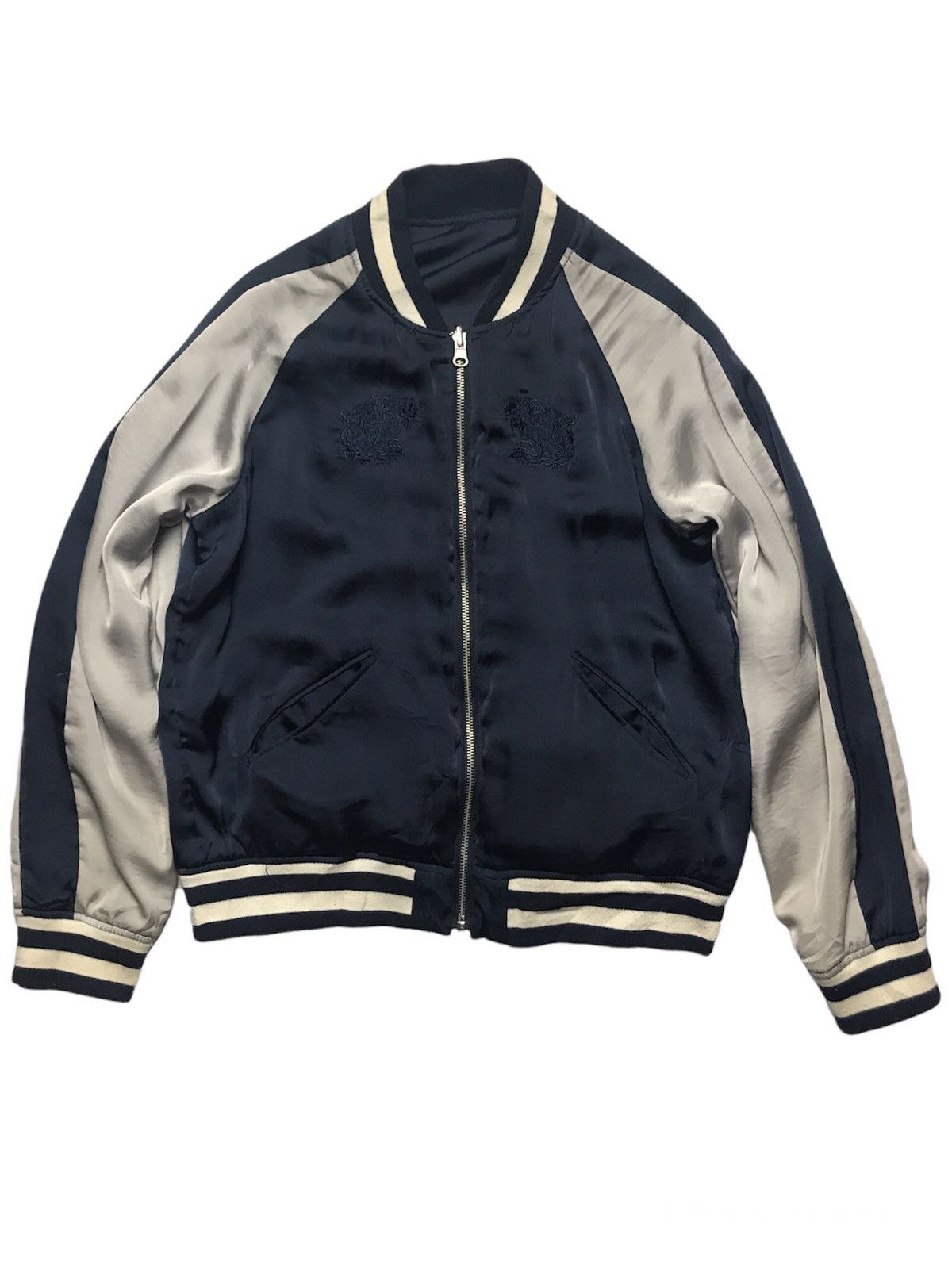 Japanese Brand Retro Girl Sukajan Embroidered Tiger Reversible Jacket Size M / US 6-8 / IT 42-44 - 1 Thumbnail