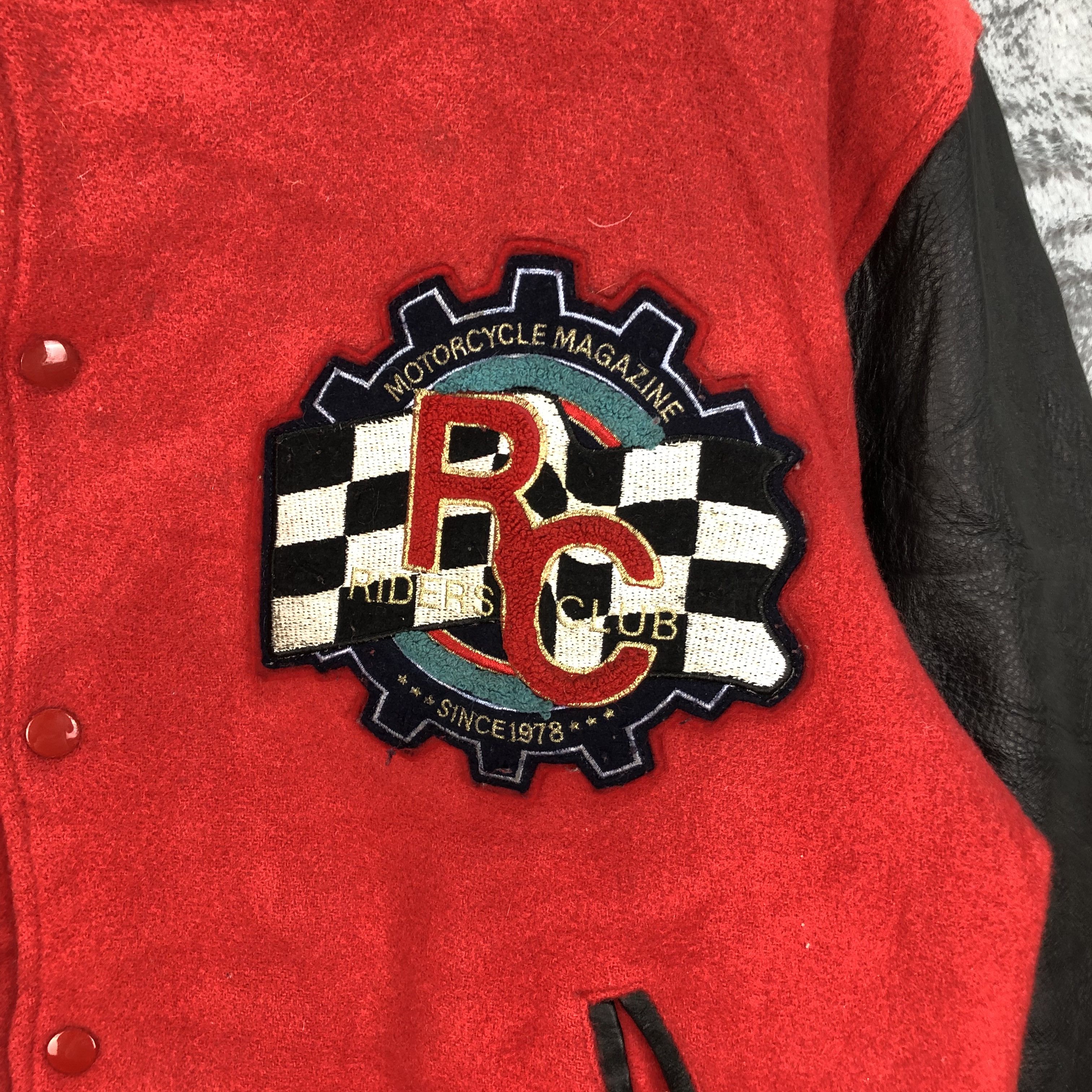 Vintage RIDERS Motorcycle Magazine Wool Leather Varsity #4823-172 Size US L / EU 52-54 / 3 - 5 Thumbnail