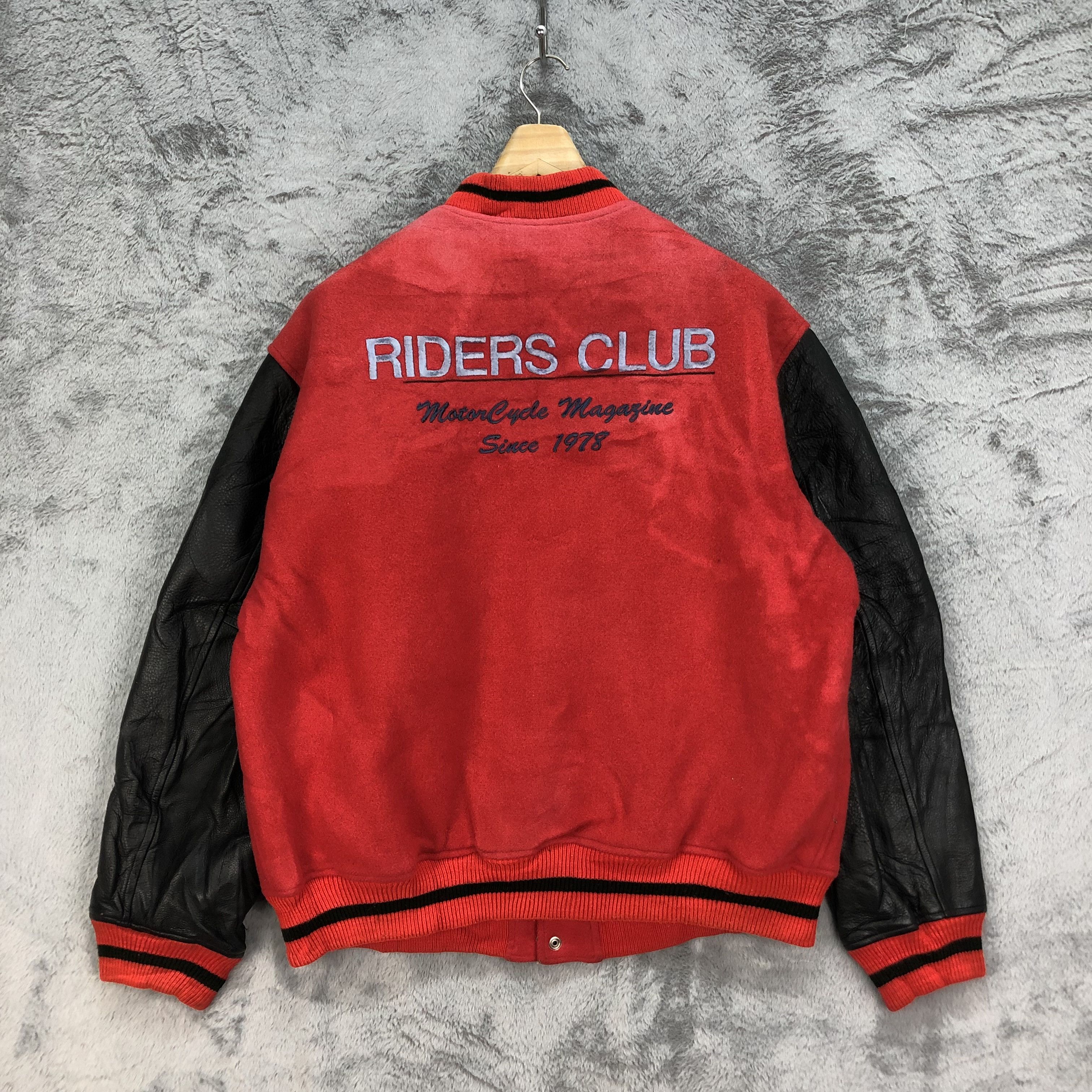 Vintage RIDERS Motorcycle Magazine Wool Leather Varsity #4823-172 Size US L / EU 52-54 / 3 - 1 Thumbnail