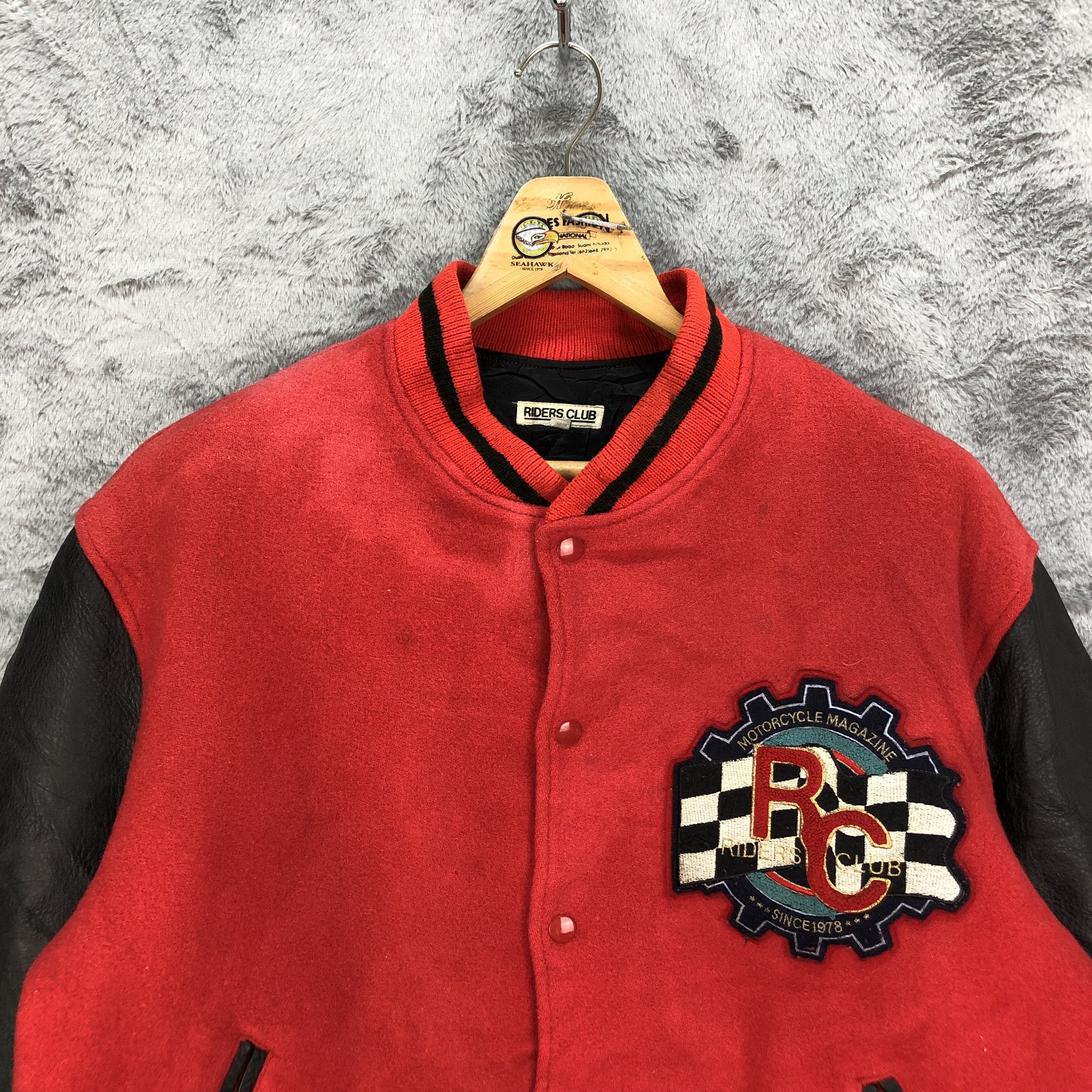 Vintage RIDERS Motorcycle Magazine Wool Leather Varsity #4823-172 Size US L / EU 52-54 / 3 - 4 Thumbnail