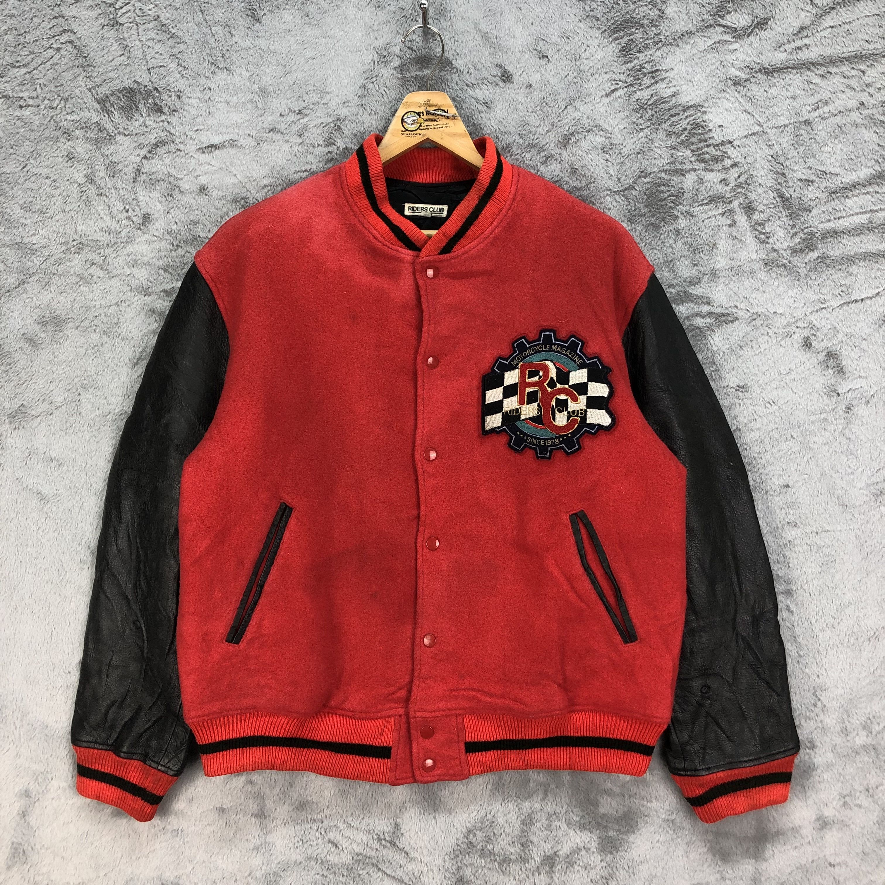 Vintage RIDERS Motorcycle Magazine Wool Leather Varsity #4823-172 Size US L / EU 52-54 / 3 - 3 Thumbnail