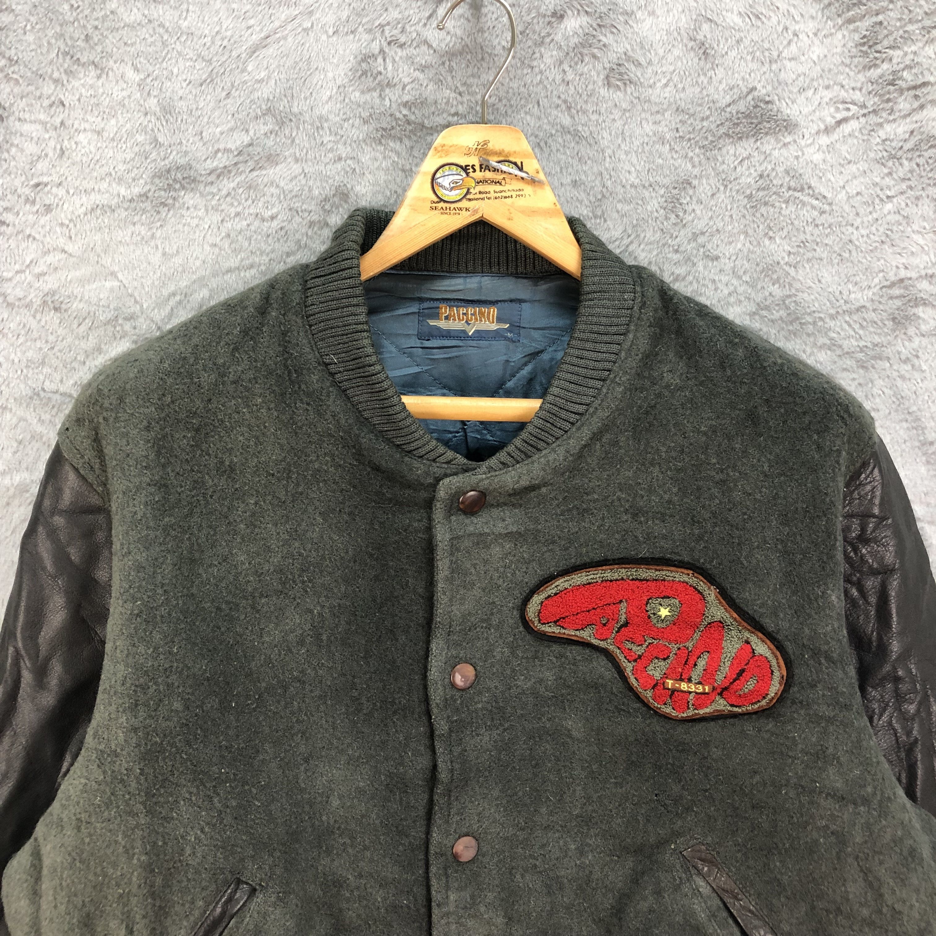 Other Vintage PACCINO Wool Leather Varsity Jacket #4801-170 Size US M / EU 48-50 / 2 - 2 Thumbnail