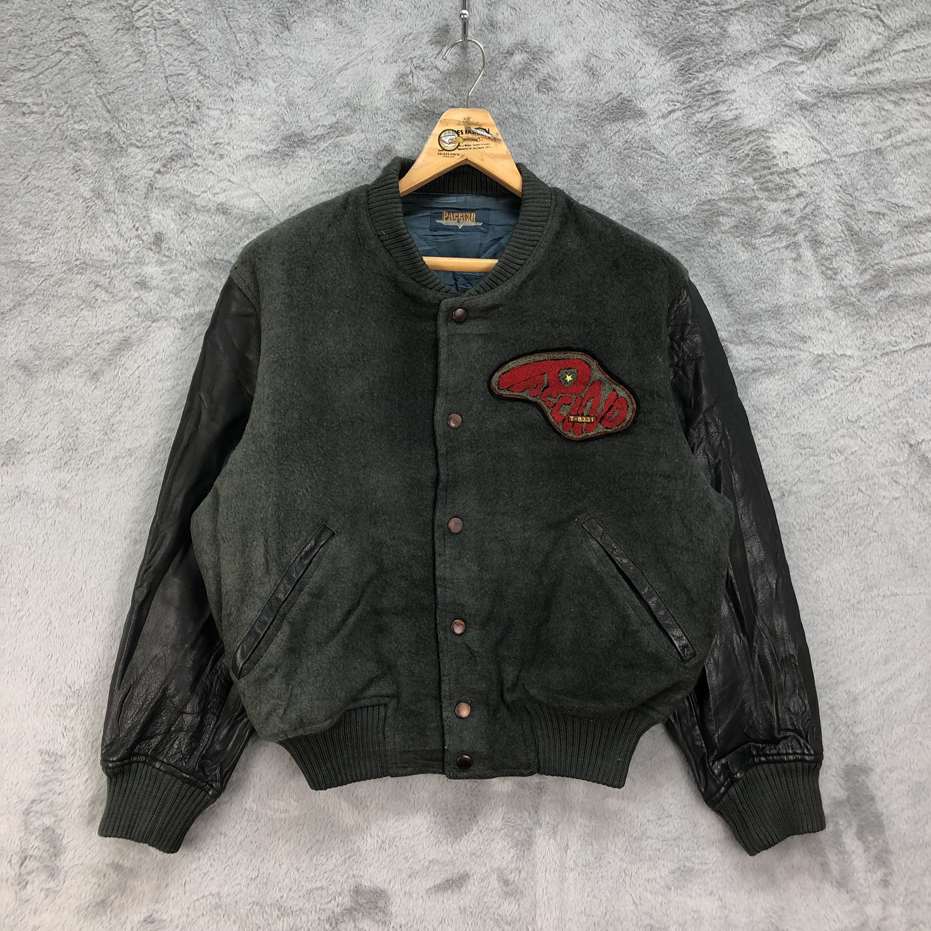 Other Vintage PACCINO Wool Leather Varsity Jacket #4801-170 Size US M / EU 48-50 / 2 - 1 Thumbnail