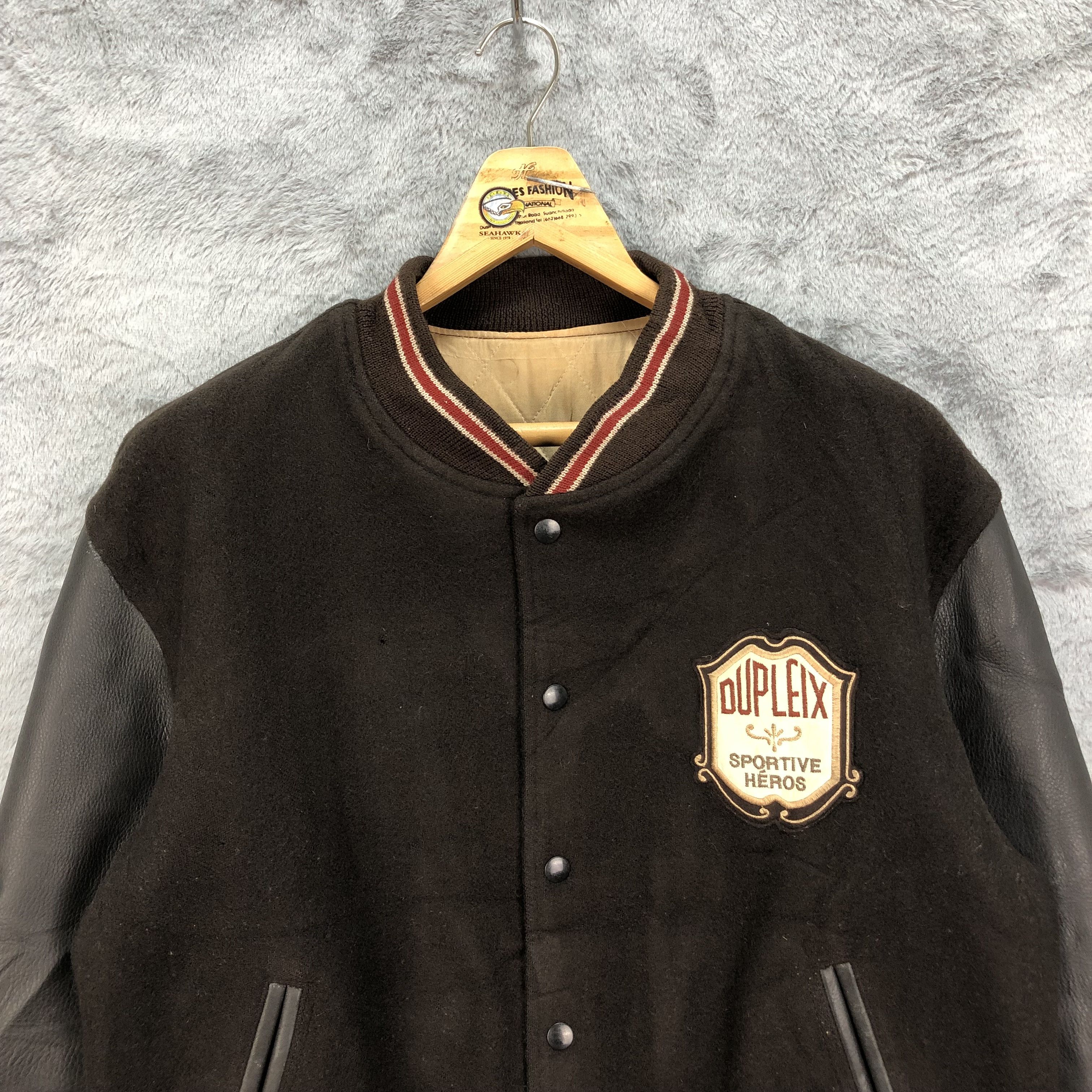 Japanese Brand DUPLEIX SPORTIVE HEROS Wool Leather Varsity Jacket #4909-27 Size US L / EU 52-54 / 3 - 4 Thumbnail
