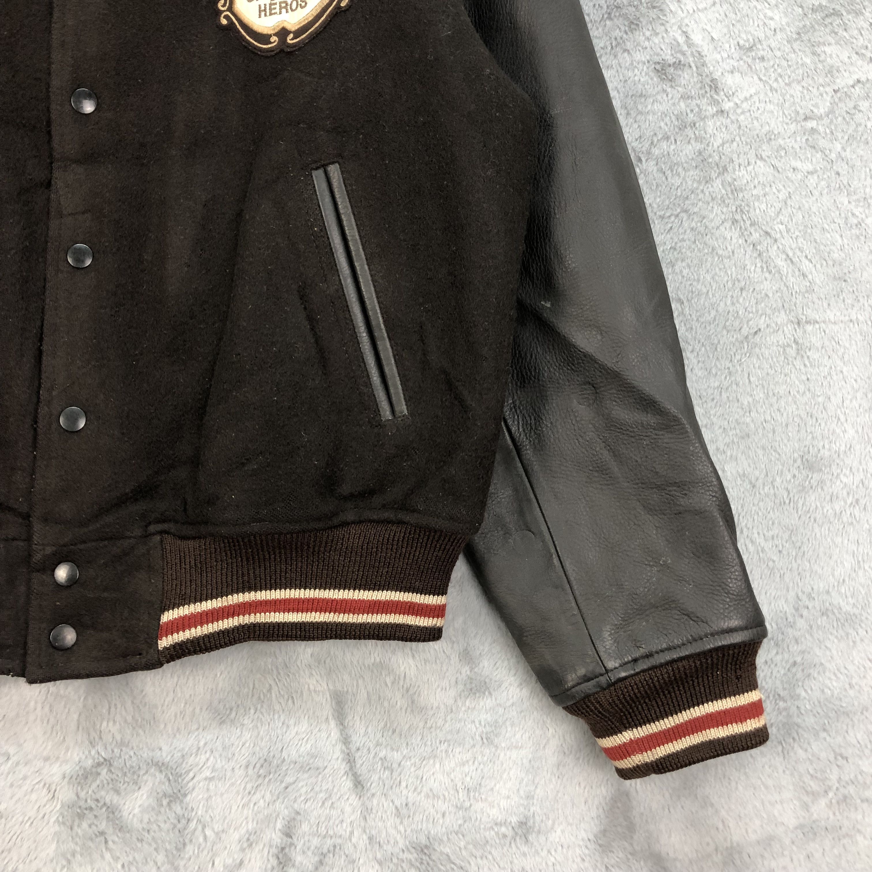 Japanese Brand DUPLEIX SPORTIVE HEROS Wool Leather Varsity Jacket #4909-27 Size US L / EU 52-54 / 3 - 8 Thumbnail