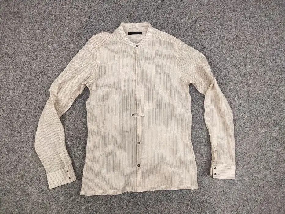 Messagerie Mesagerie Design Cotton Striped beige button Men's Shirt Size US S / EU 44-46 / 1 - 5 Thumbnail