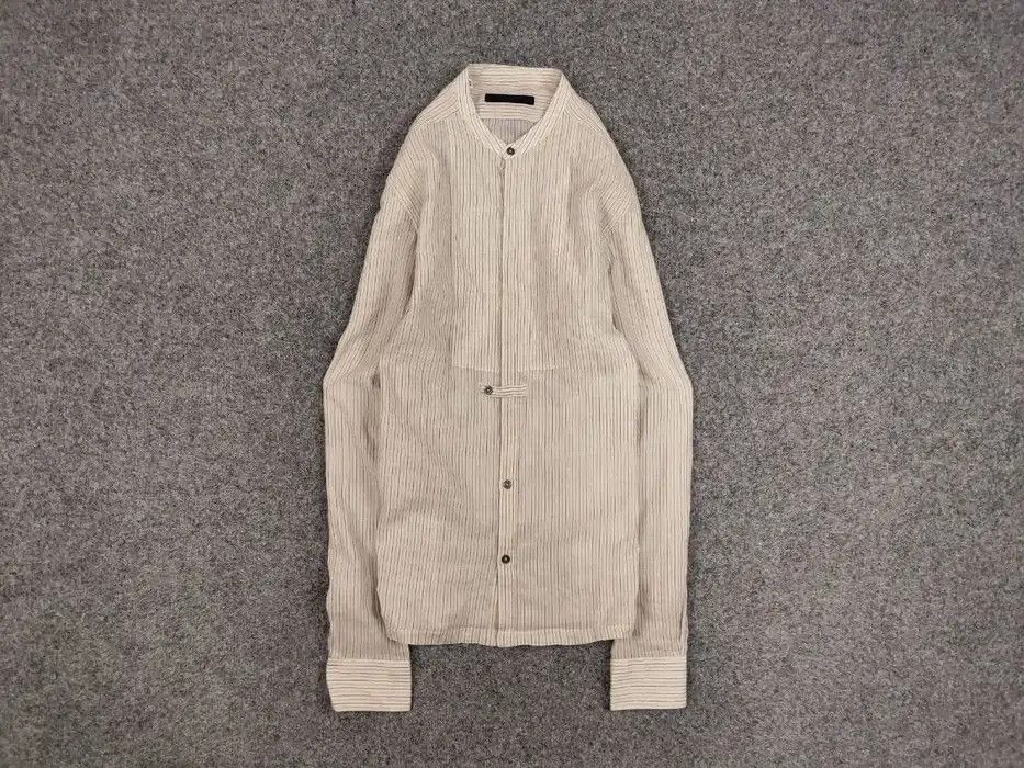 Messagerie Mesagerie Design Cotton Striped beige button Men's Shirt Size US S / EU 44-46 / 1 - 1 Thumbnail