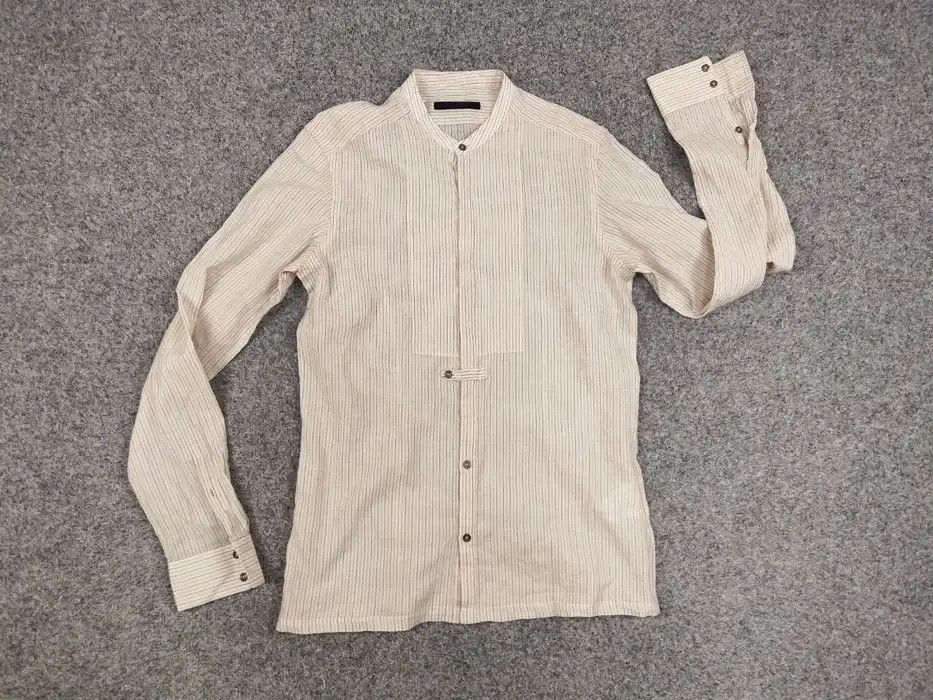 Messagerie Mesagerie Design Cotton Striped beige button Men's Shirt Size US S / EU 44-46 / 1 - 6 Thumbnail