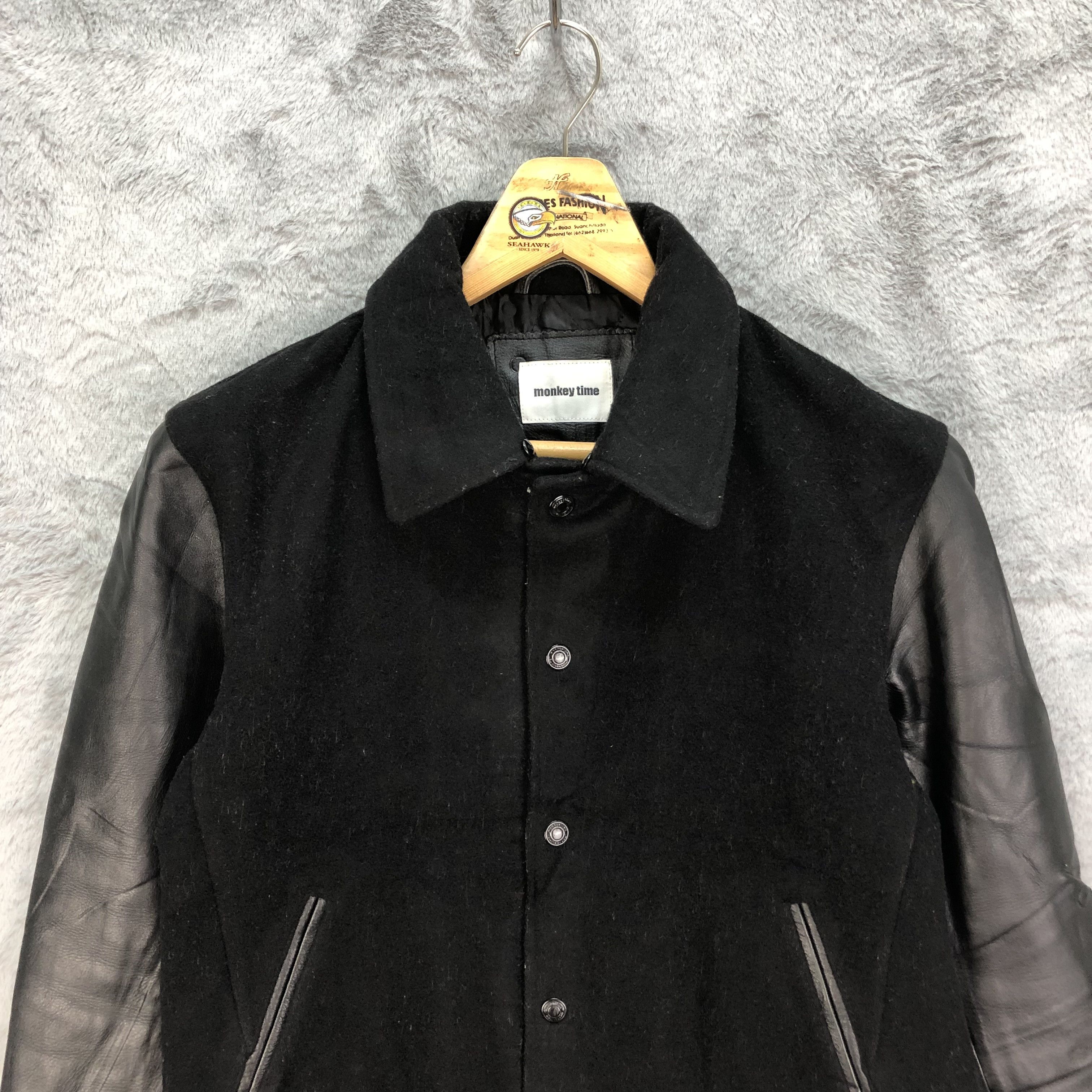Japanese Brand Monkey Time Wool Collared Varsity Jacket #4887-31 Size US S / EU 44-46 / 1 - 2 Thumbnail