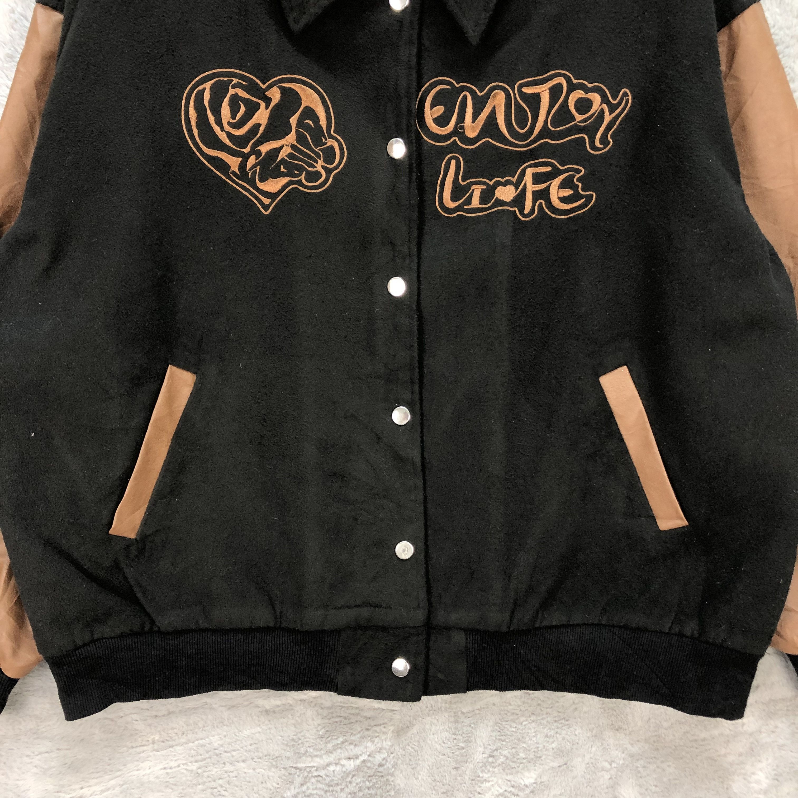 Vintage DAZY ENJOY LIFE WOOL VARSITY JACKET #6259-56 Size L / US 10 / IT 46 - 4 Thumbnail