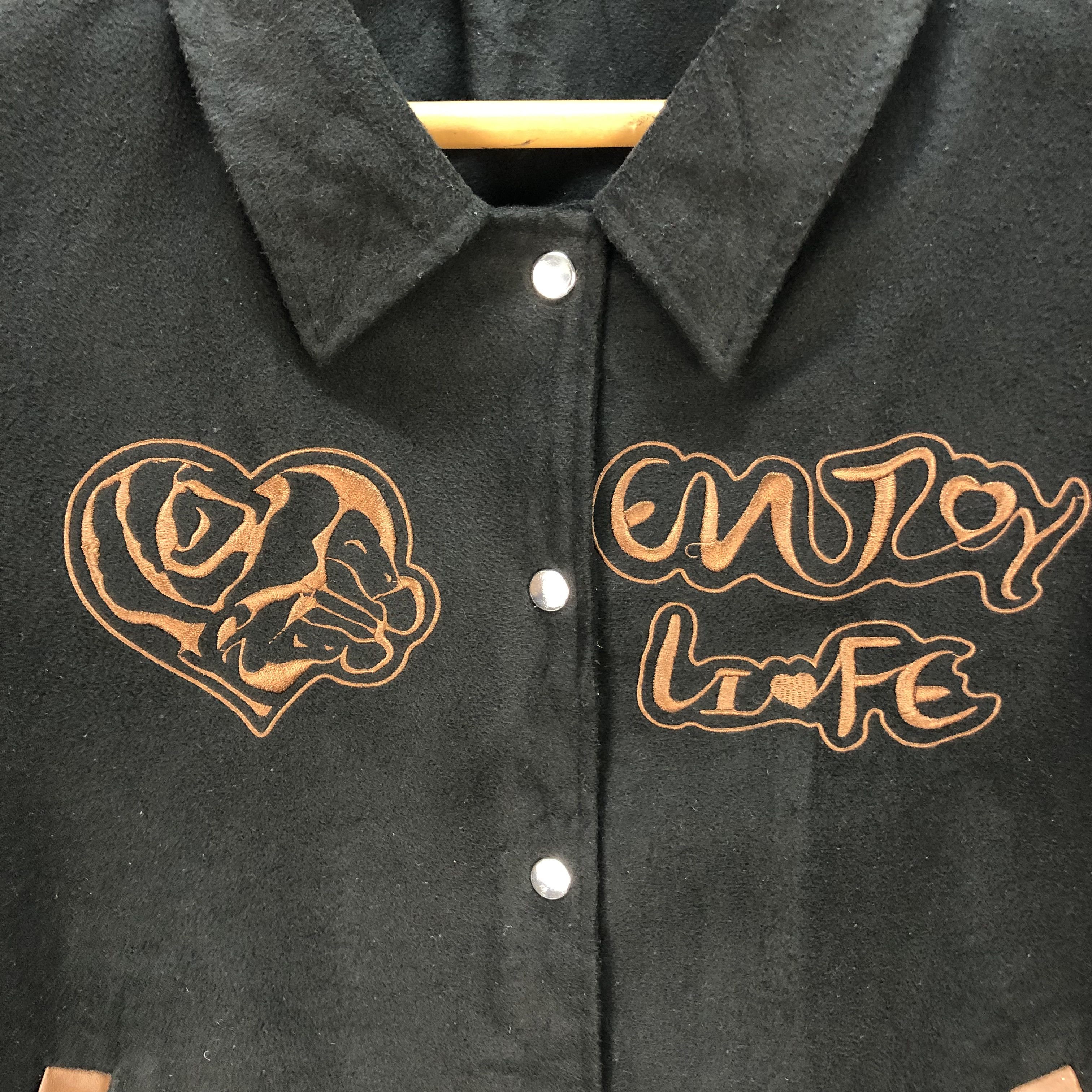 Vintage DAZY ENJOY LIFE WOOL VARSITY JACKET #6259-56 Size L / US 10 / IT 46 - 3 Thumbnail