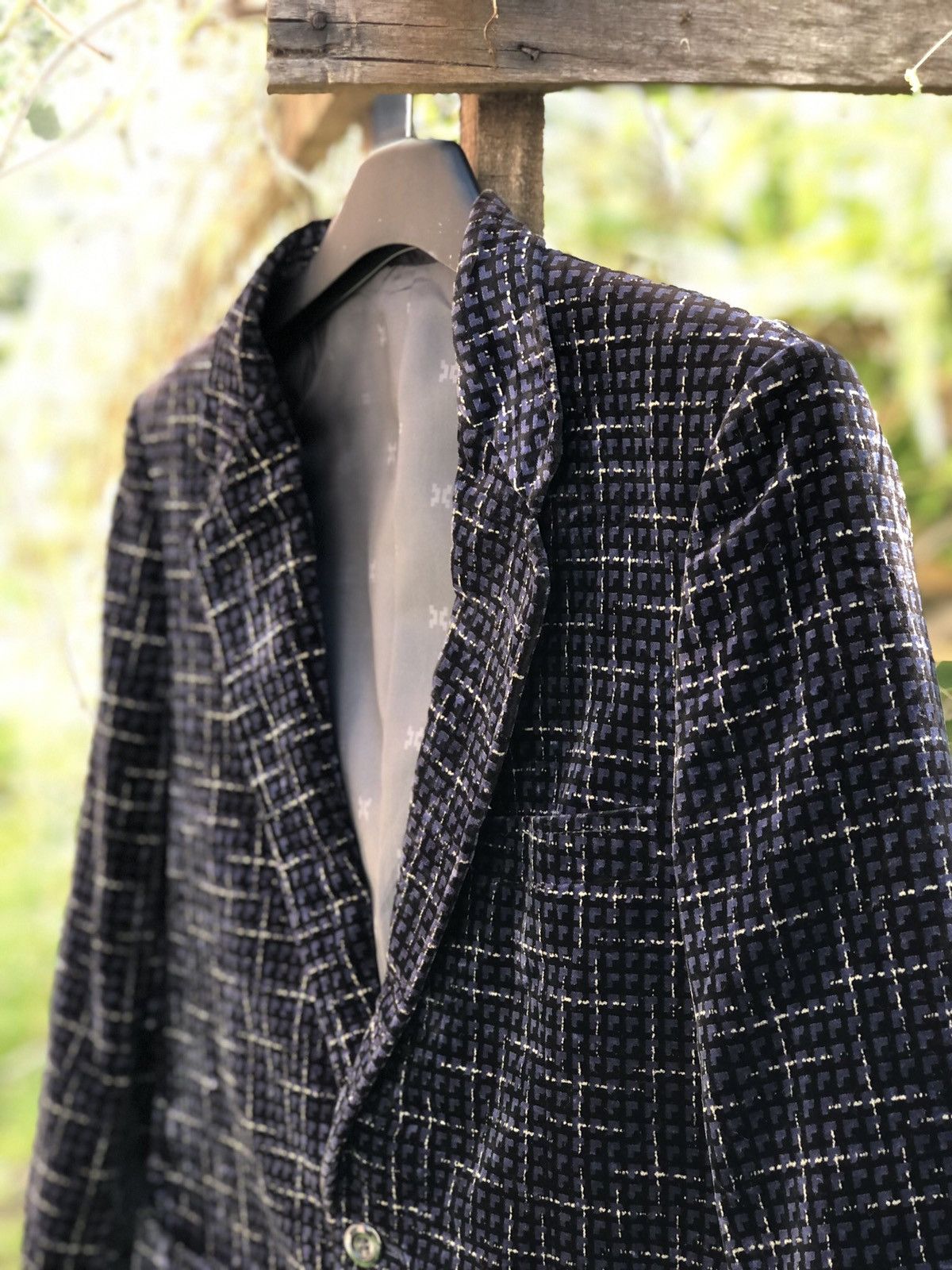 Japanese Brand Vintage 90's Blazer Velvet by Junket Gold Size US S / EU 44-46 / 1 - 2 Thumbnail