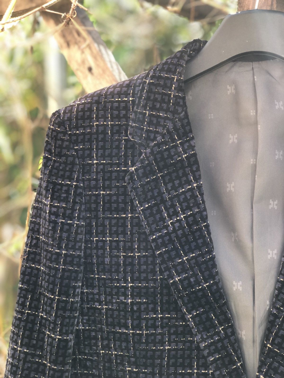 Japanese Brand Vintage 90's Blazer Velvet by Junket Gold Size US S / EU 44-46 / 1 - 4 Thumbnail