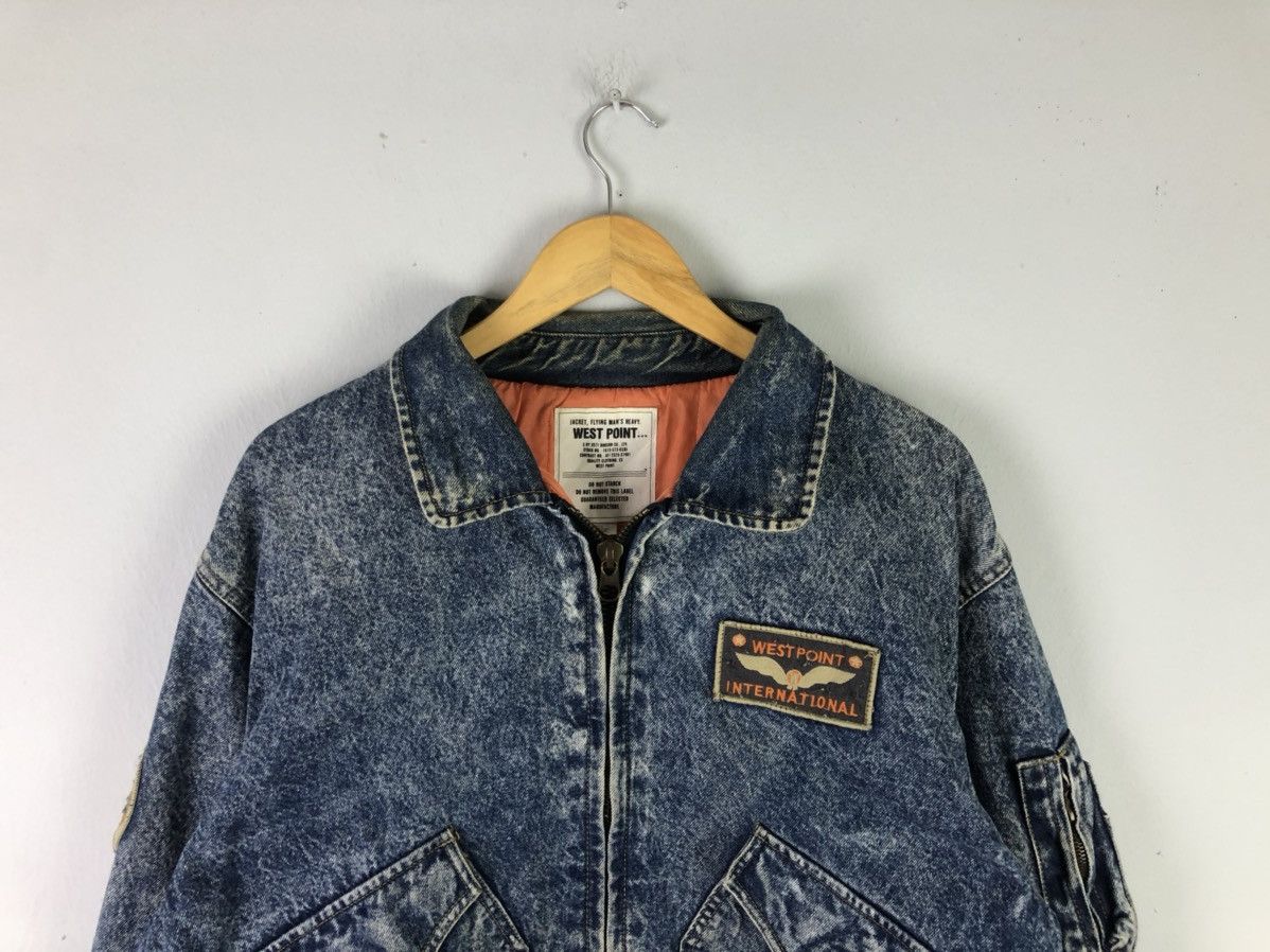 Vintage Vintage West Point Air Lines Denim Jacket Bomber Style Size US XL / EU 56 / 4 - 2 Thumbnail