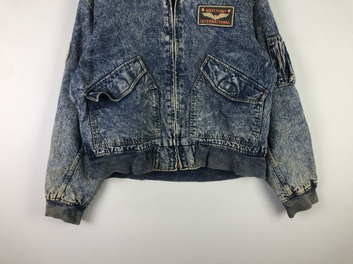 Vintage Vintage West Point Air Lines Denim Jacket Bomber Style Size US XL / EU 56 / 4 - 3 Thumbnail