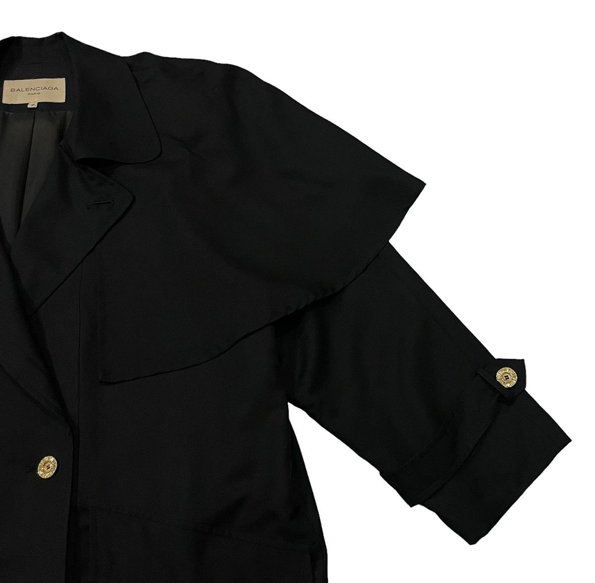 Balenciaga Balenciaga Paris Silk Gold Buttons Bat Wings Jacket Size L / US 10 / IT 46 - 2 Thumbnail