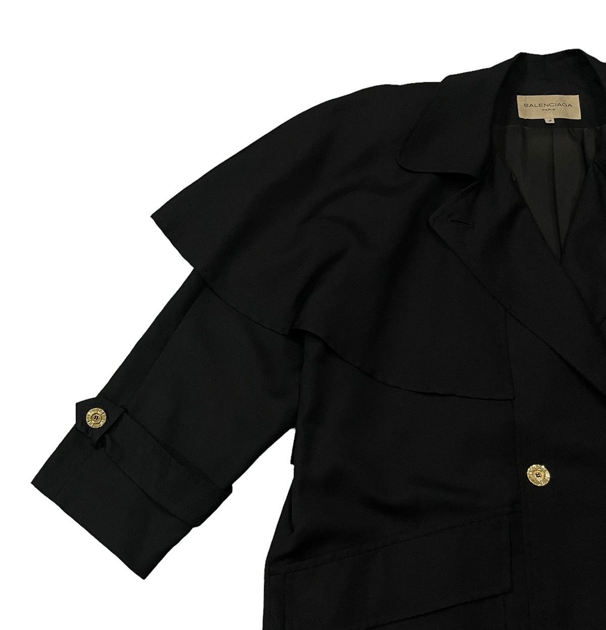 Balenciaga Balenciaga Paris Silk Gold Buttons Bat Wings Jacket Size L / US 10 / IT 46 - 5 Thumbnail