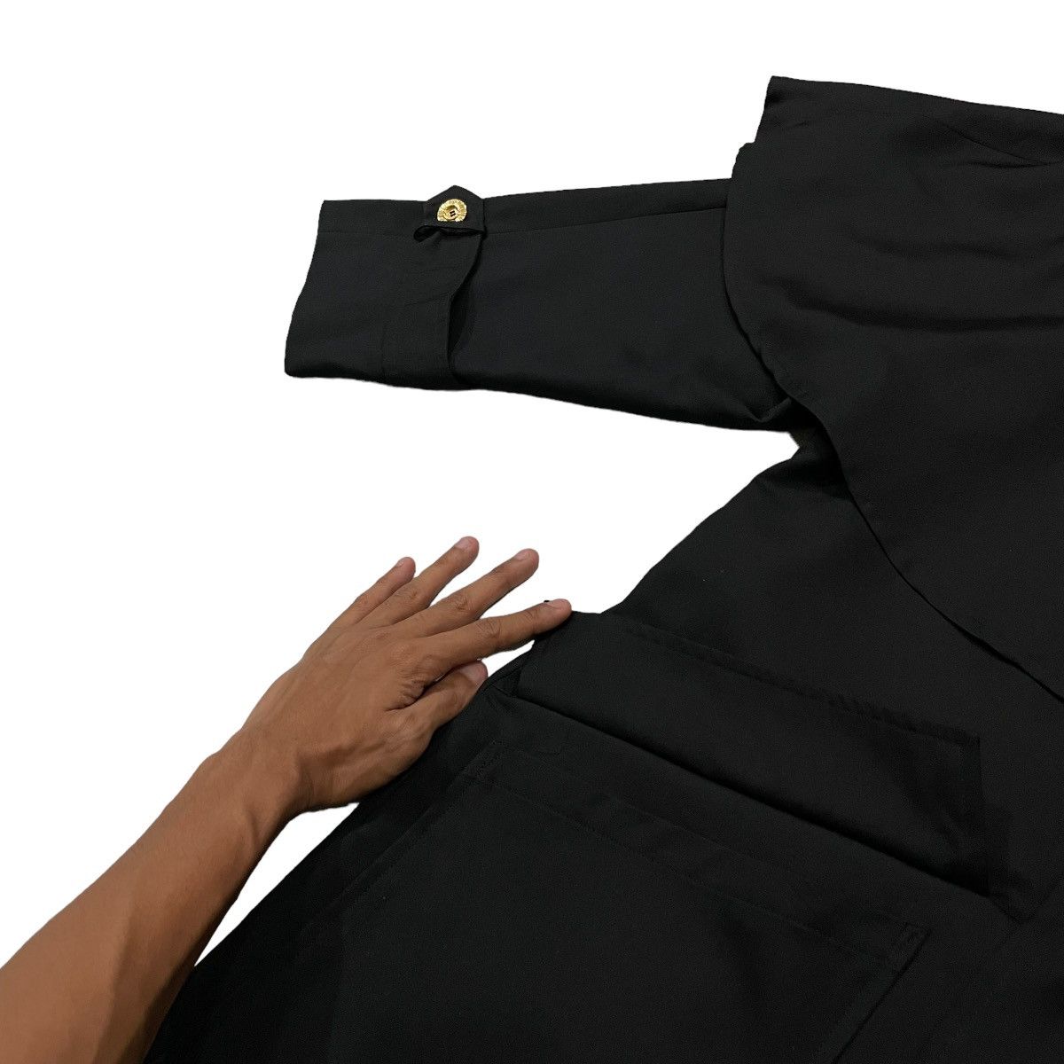 Balenciaga Balenciaga Paris Silk Gold Buttons Bat Wings Jacket Size L / US 10 / IT 46 - 11 Thumbnail