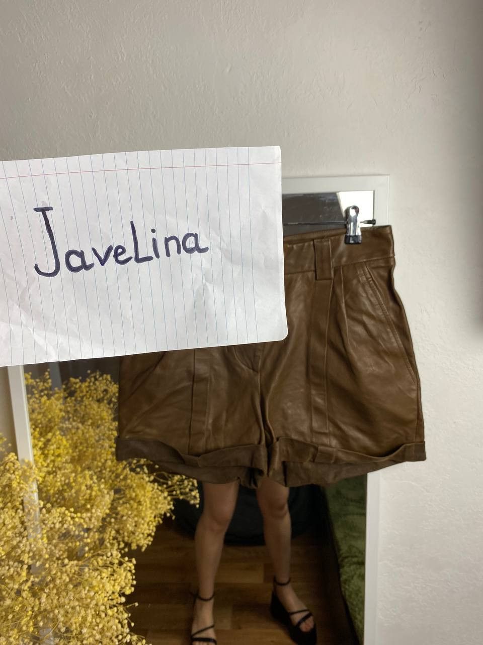 Brunello Cucinelli Brown Leather Dual Pleat Bermuda Shorts