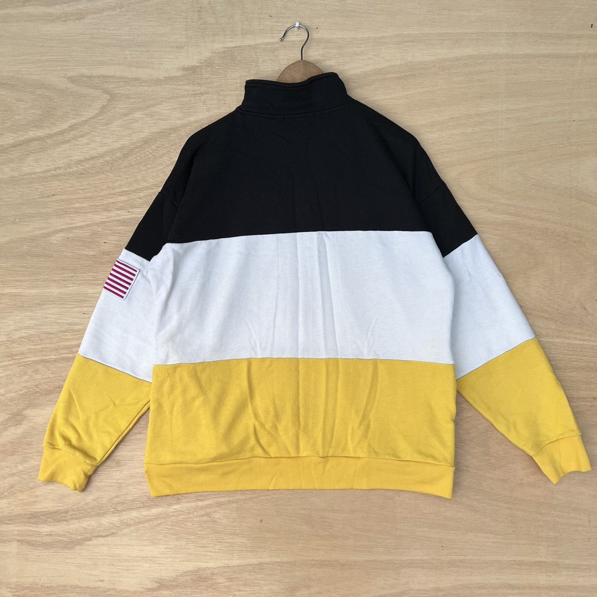 Japanese Brand SWEATSHIRT HALF ZIPPER BIG SPELL OUT USA Size L / US 10 / IT 46 - 2 Thumbnail