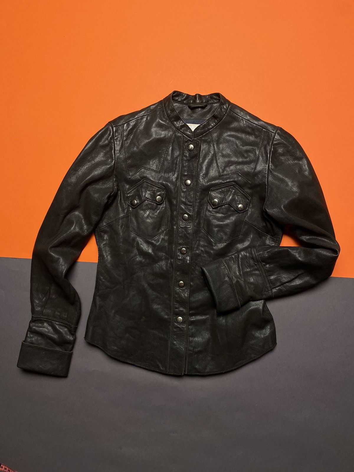image of Allsaints Leather Jacket Wmns in Brown, Women's (Size Medium)
