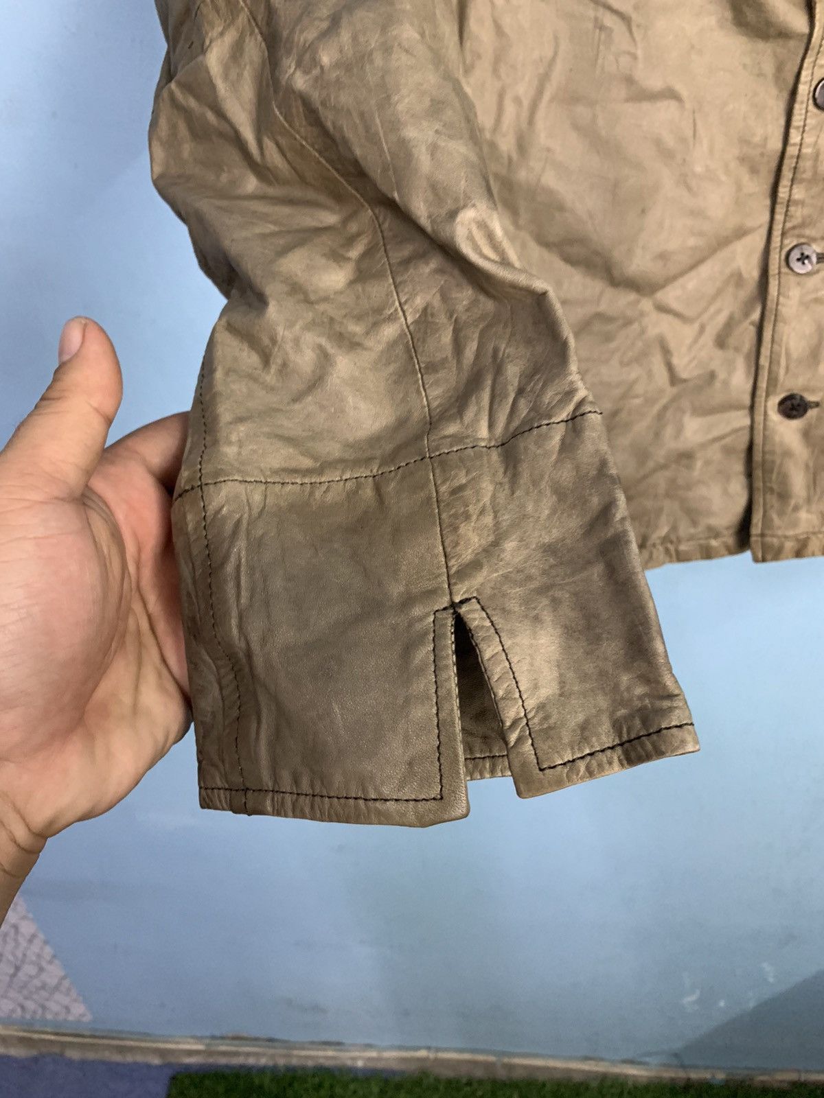 Hai Sporting Gear × Issey Miyake × Vintage Issey Miyake Cowhide Jacket Leather Style Size US S / EU 44-46 / 1 - 8 Thumbnail