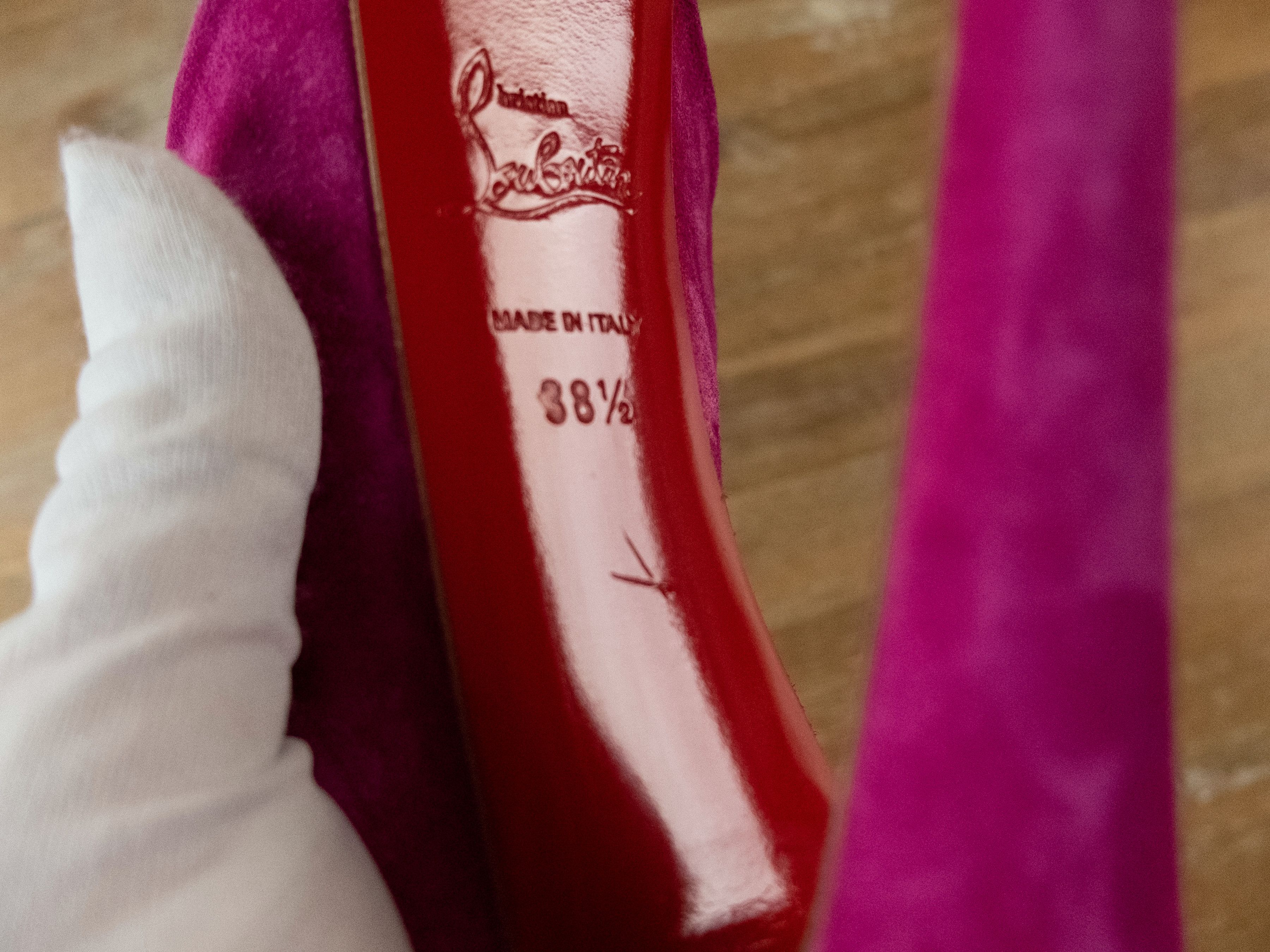 Christian Louboutin $1195 CHRISTIAN LOUBOUTIN Drapesse pink suede platform pumps Size US 8.5 / IT 38.5 - 9 Thumbnail
